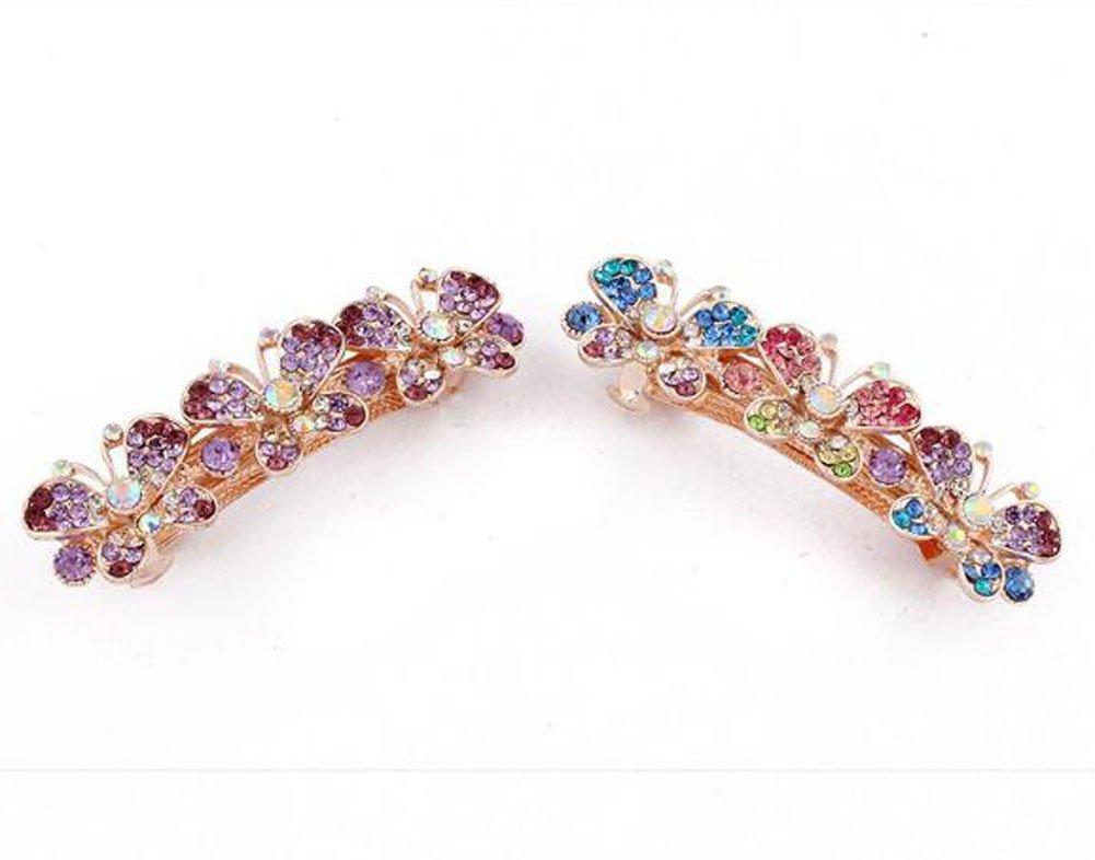 5PCS Rhinestone Bowknot Hair Clips for Women & Girls - Elegant Hair Barrettes & Hairpins for Parties, Weddings & Daily Styling