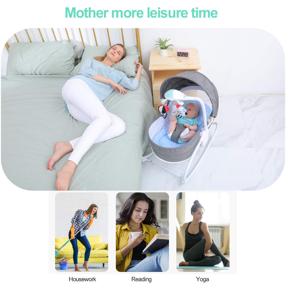 3-in-1 Baby Bouncer with Soothing Vibration & 3-Speed Adjustment - Convertible Sit to Lie Down Rocking Chair for Newborns, Infants, Boys & Girls - Perfect for Nursery, Playtime & Calming Fussy Babies