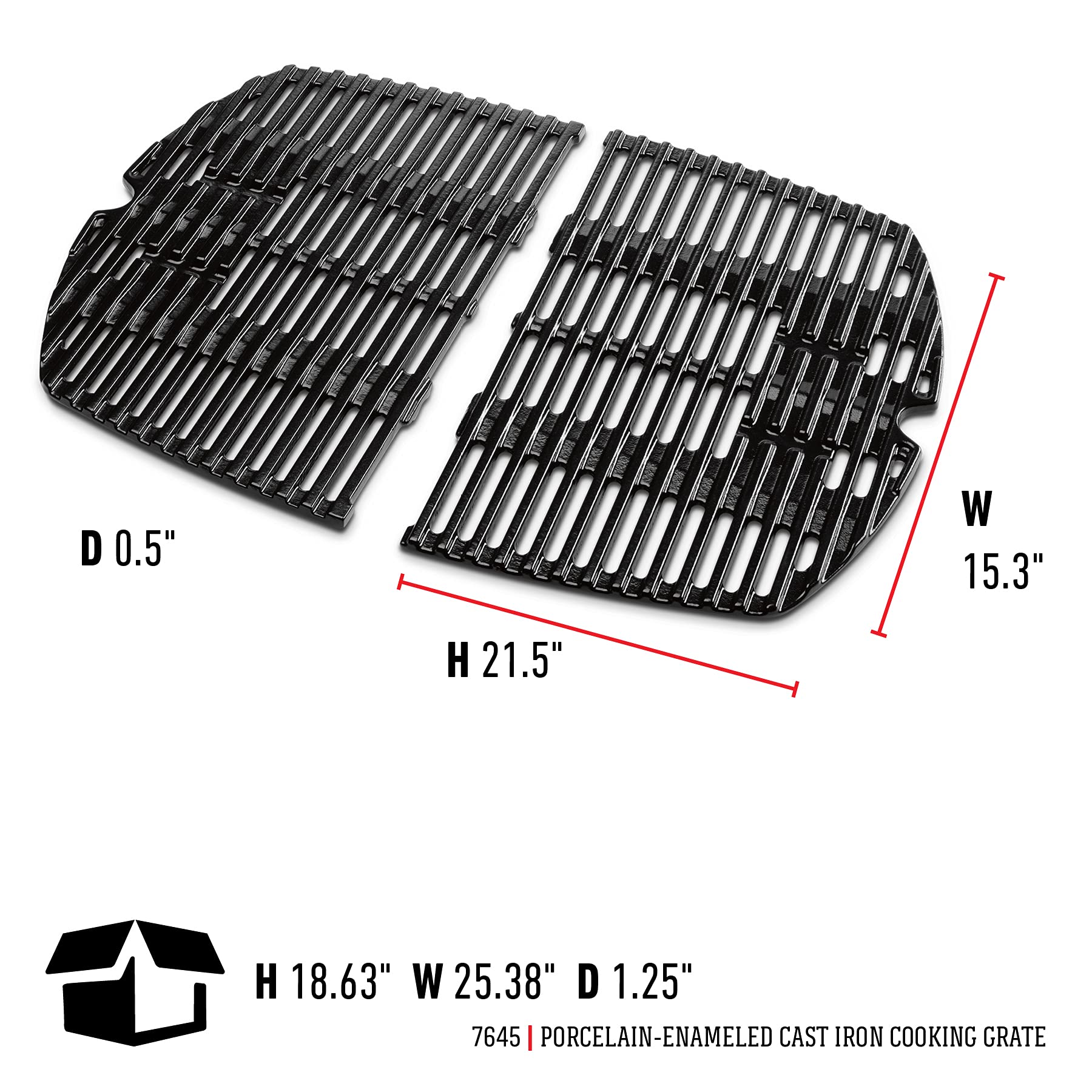 Premium Weber Porcelain-Enameled Cast Iron Cooking Grate for Grills - Durable & Even Heat Distribution - Perfect for Backyard BBQs, Camping & Outdoor Cooking