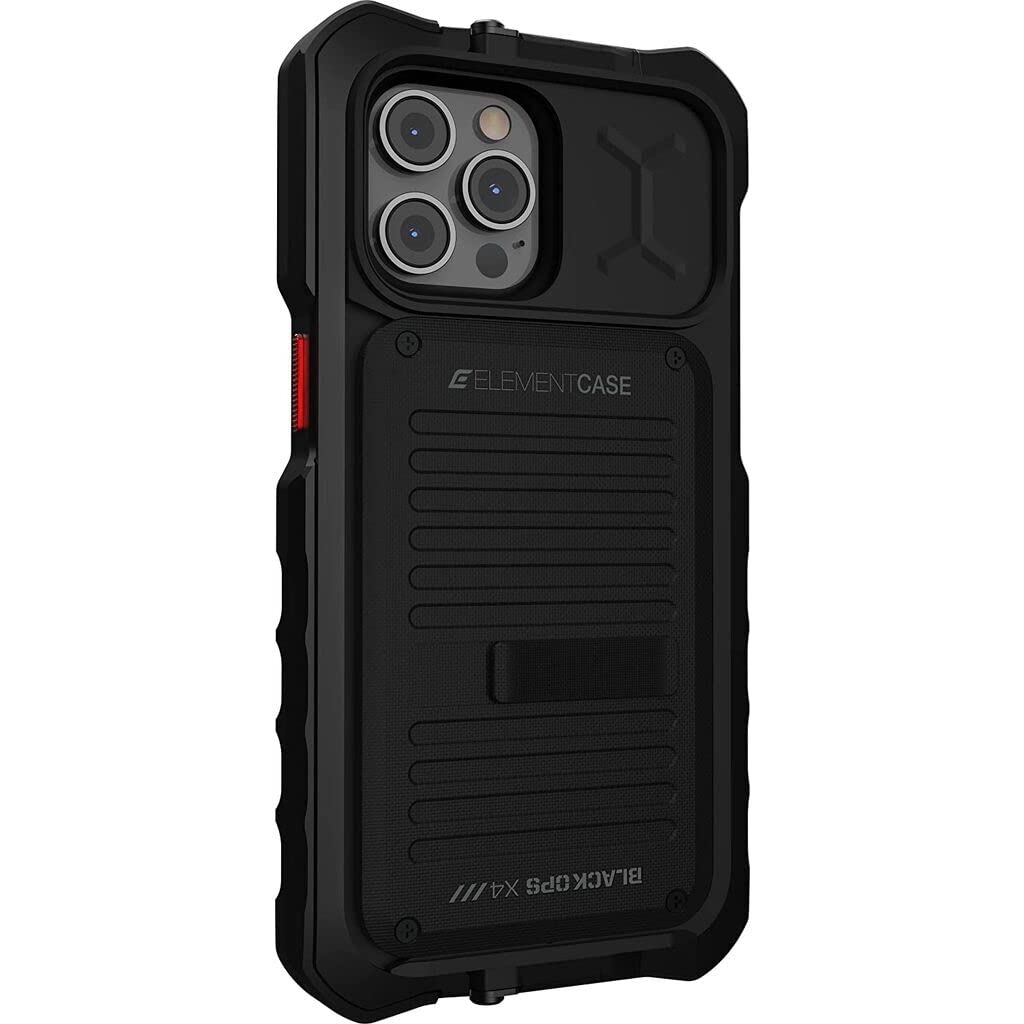 Element Case Black Ops Rugged Tactical Shockproof iPhone 13 Pro Max Case with Wallet & Card Holder - Military-Grade Protection with Kickstand - Perfect for Outdoor Adventures, Travel & Daily Use (Black, EMT-322-252FV-01)