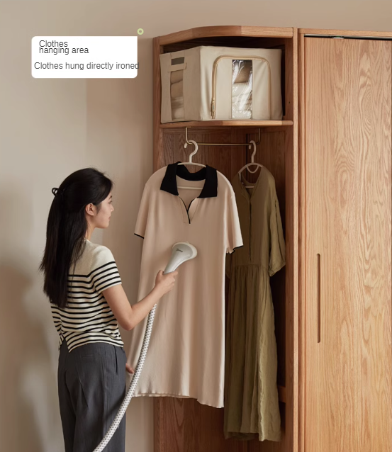 Solid Oak & Cherry Wood Corner Triangle Cabinet - Stylish Wardrobe Storage for Bedroom, Living Room, and Office Organization