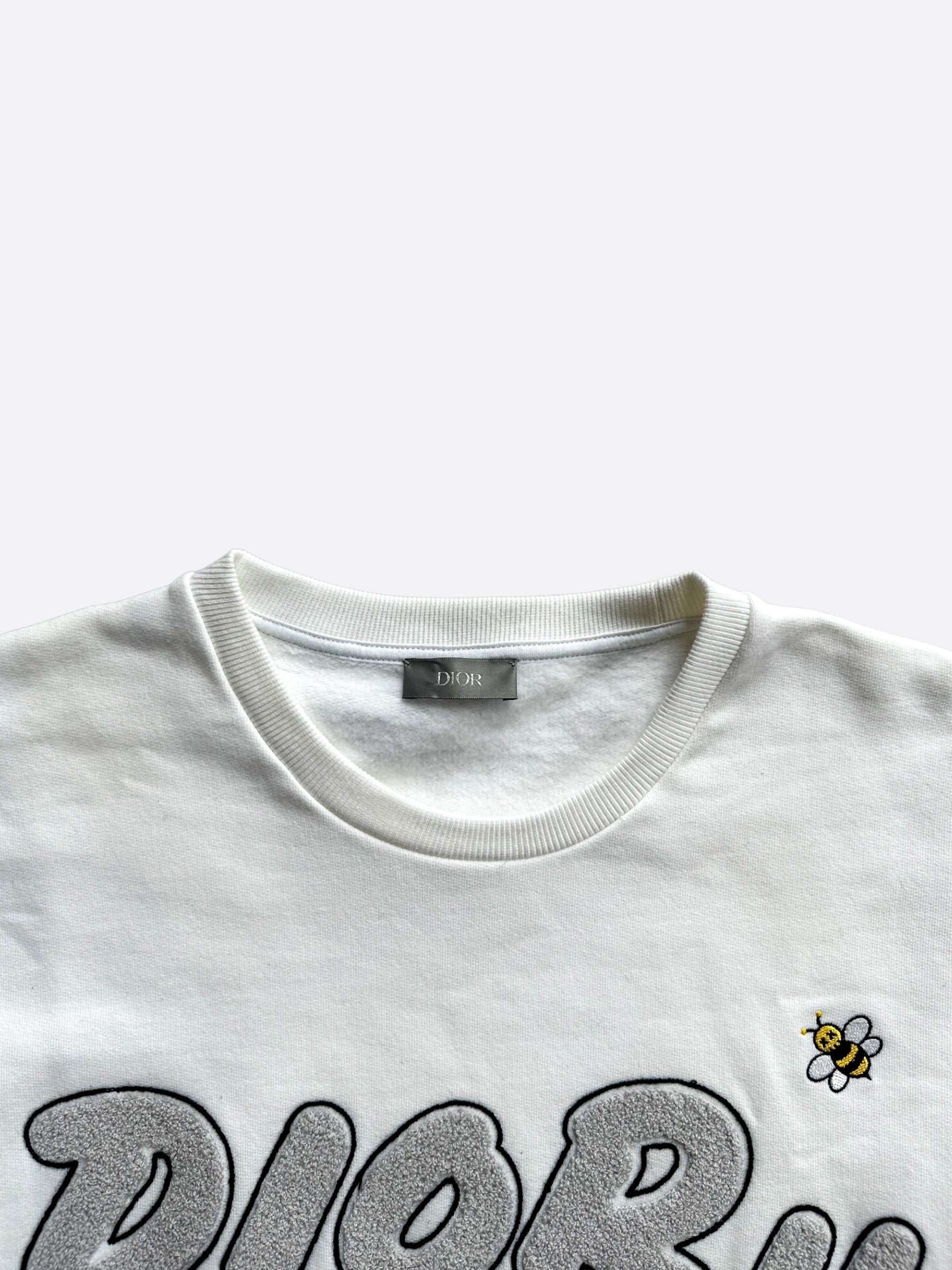Dior x Kaws White & Grey Logo Sweater - Men's Fashion Hoodie for Casual Wear & Street Style Outfits