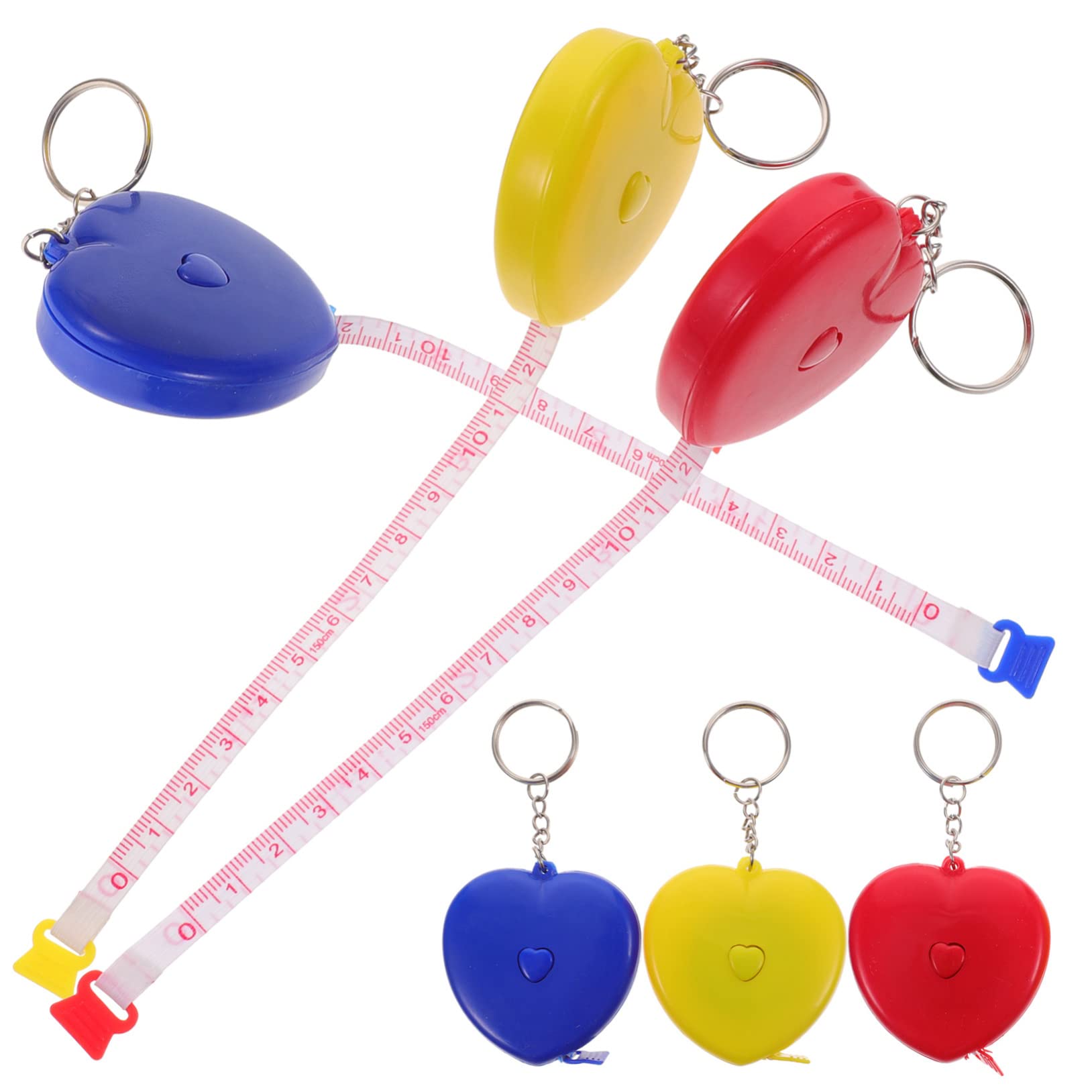 Amosfun 30-Piece Heart-Shaped Mini Tape Measure Keychain - Soft Body Measuring Tape for Sewing, Weight Loss & Fitness Tracking - Perfect for Office, Home & Travel Use