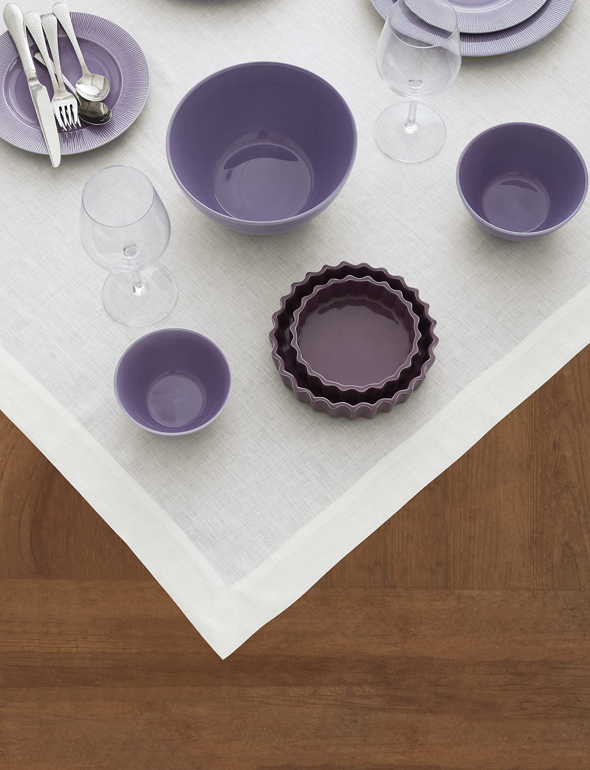 Solino Home 100% Pure Linen Square Tablecloth 52x52 Inches - Machine Washable White Table Throw for Wedding, Party & Holiday Decor - Perfect for Easter, Mother's Day & Spring Dining Table Settings