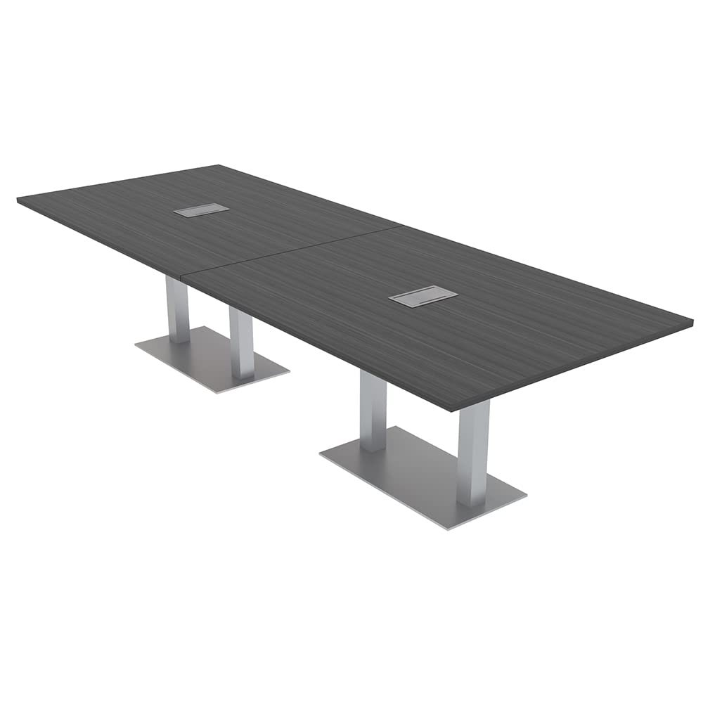 10' Rectangular Conference Table with Built-in Power & Data Ports | Modular Office Table for 10 People | Harmony Series | Modern Design | Perfect for Meetings, Team Collaboration & Office Workspaces