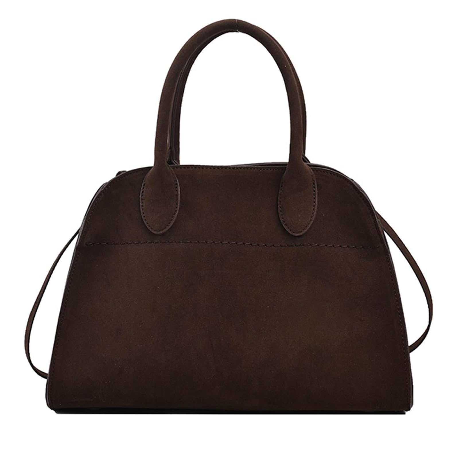 Vintage Suede Tote Bag for Women - Retro Leather Shoulder Bag with Top Handle, Fashionable Work Purse in Coffee Brown (Small Size) - Perfect for Office, Travel & Everyday Use
