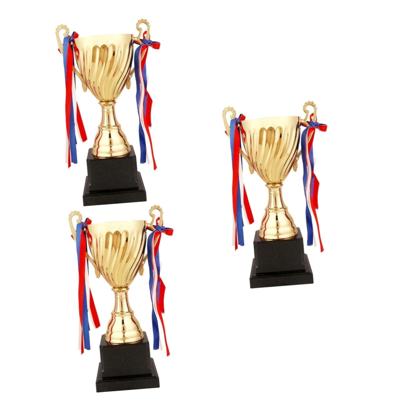 SWAYVES 3-Pack Customizable MVP Trophy Set - Soccer, Basketball & Tournament Awards with Medals - Perfect for Sports Competitions, School Events & Championship Ceremonies