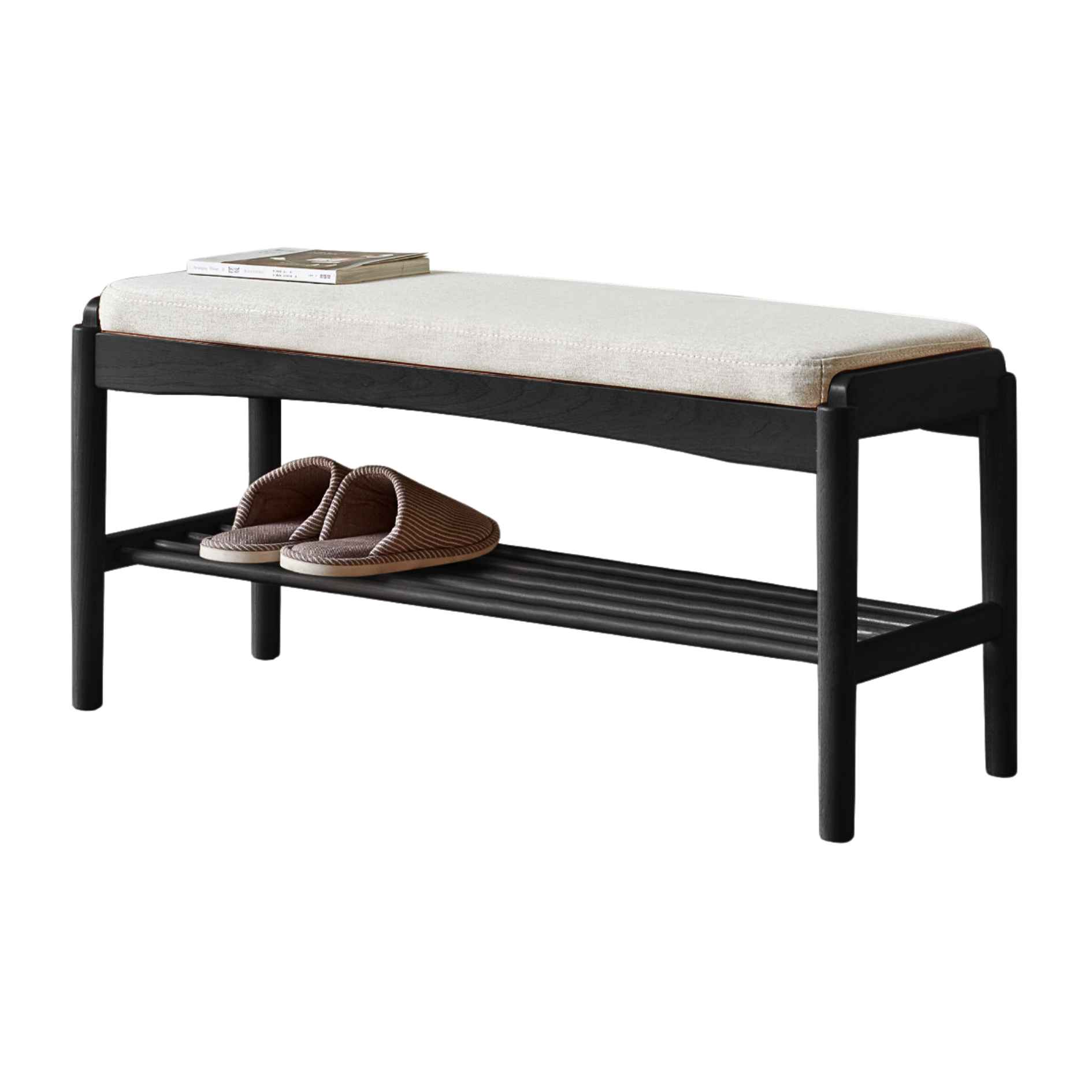 Solid Wood Shoe Storage Bench - Beech, Cherry, Walnut & Oak - Entryway Organizer for Home & Closet Storage