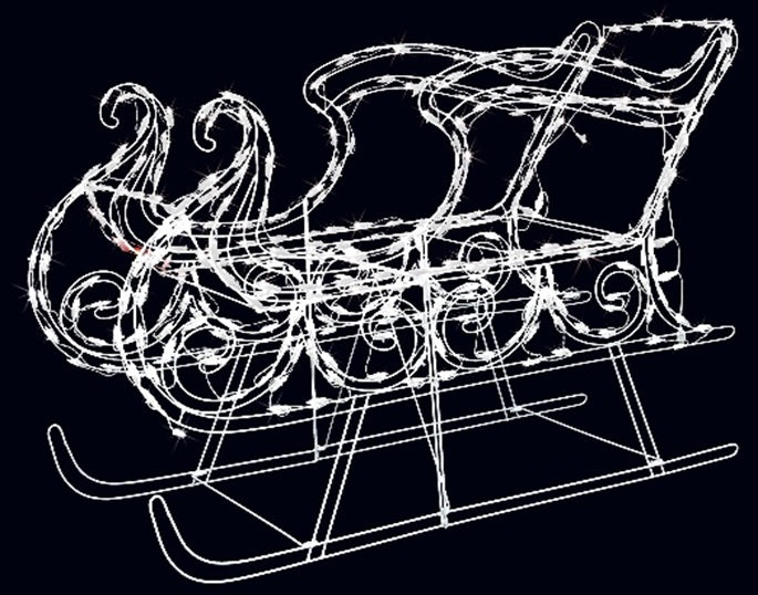 34 Pure White Twinkling C4 LED Classic Sleigh Outdoor Christmas Decoration - Perfect for Holiday Yard Decor, Garden Display, and Festive Home Lighting