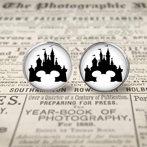 Vintage Mouse House Castle Silhouette Earrings - Unique Gothic Jewelry for Women, Perfect for Halloween Costume, Cosplay, and Fantasy Themed Parties