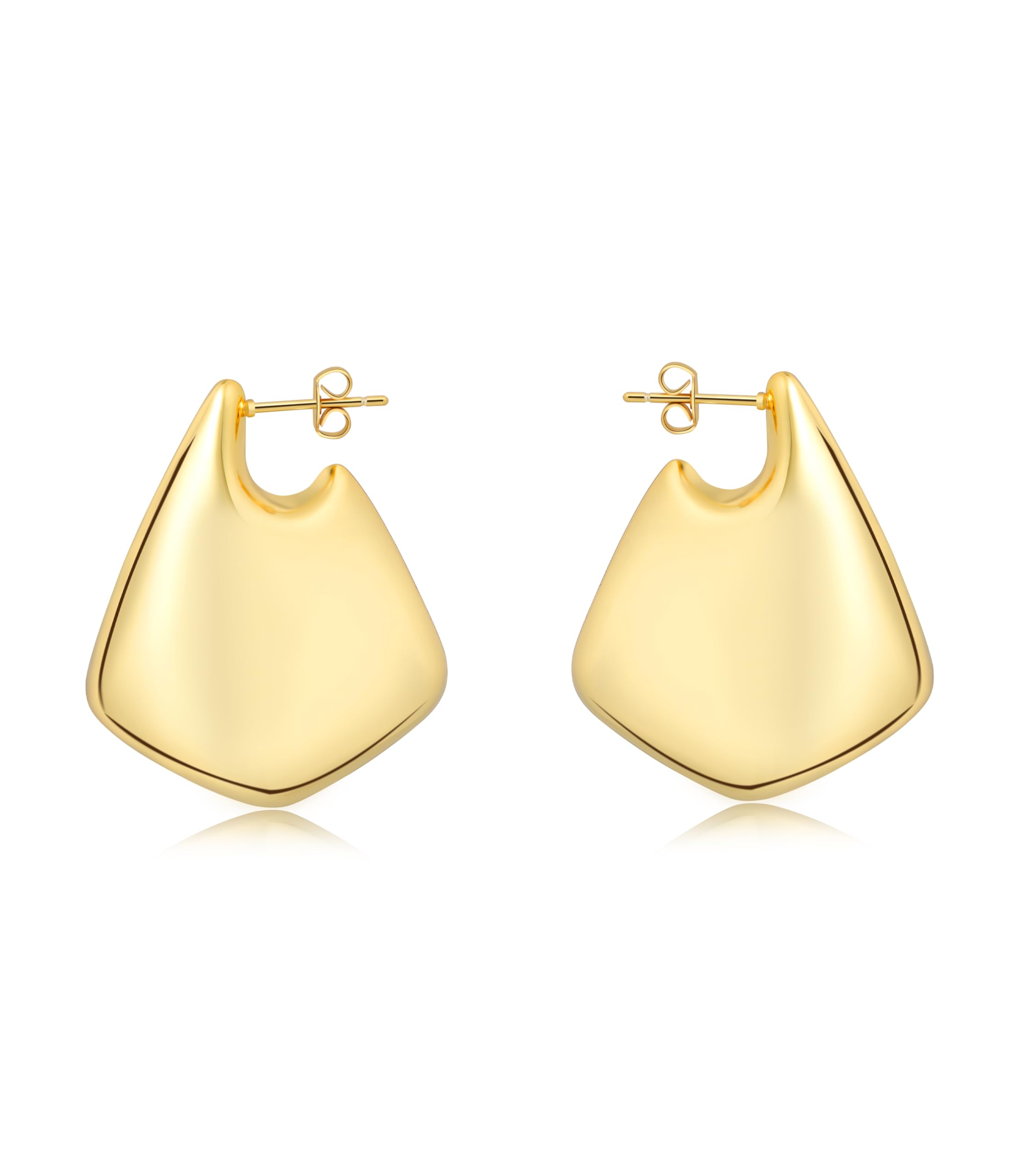 Chunky Statement Drop Hoop Earrings for Women - Trendy Gold & Silver Hoop Earrings, Fashion Jewelry Gifts for Her - Perfect for Parties, Weddings & Everyday Wear