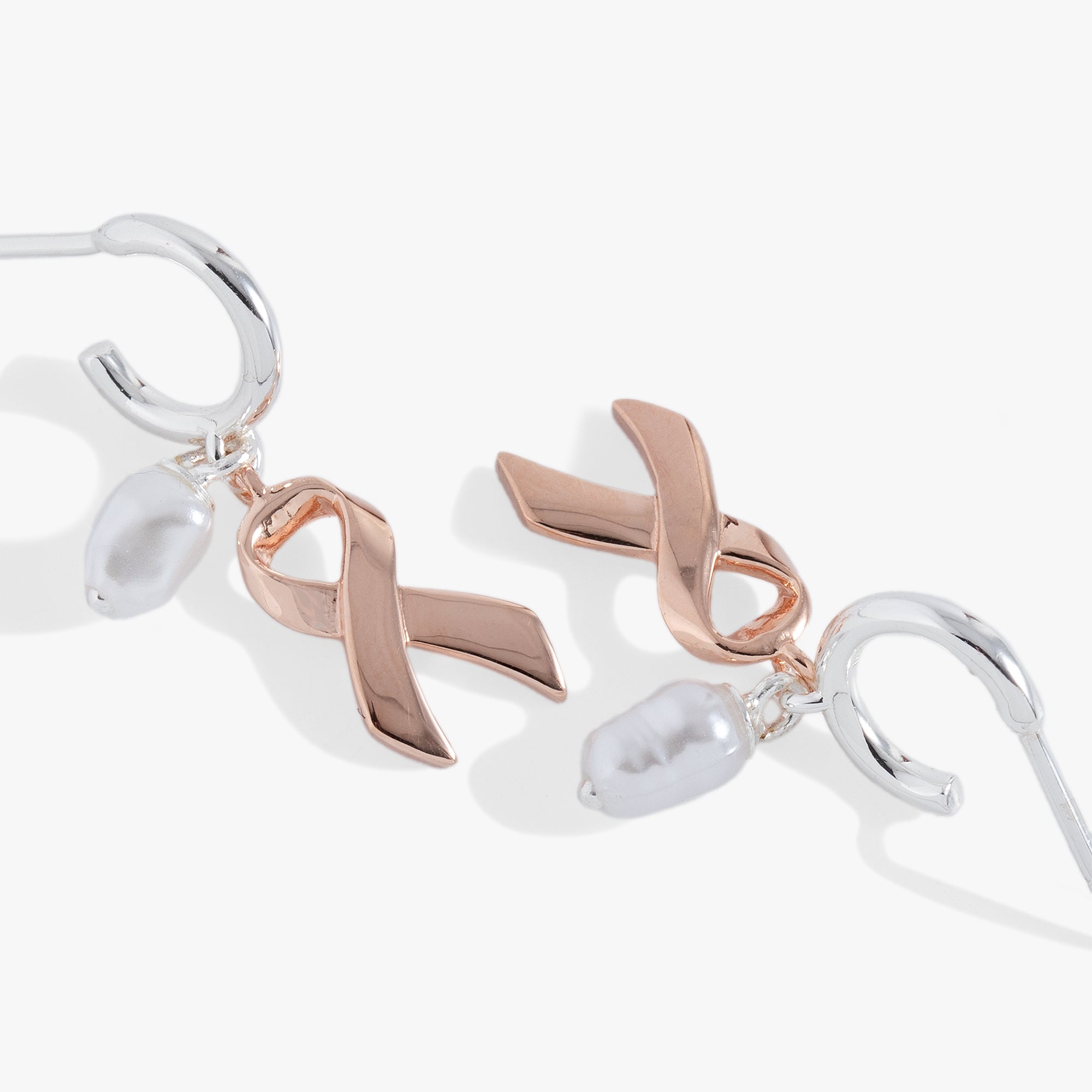 Breast Cancer Awareness Huggie Hoop Earrings - Pink Ribbon Support Jewelry for Women - Perfect for Survivors, Fundraisers & Awareness Events