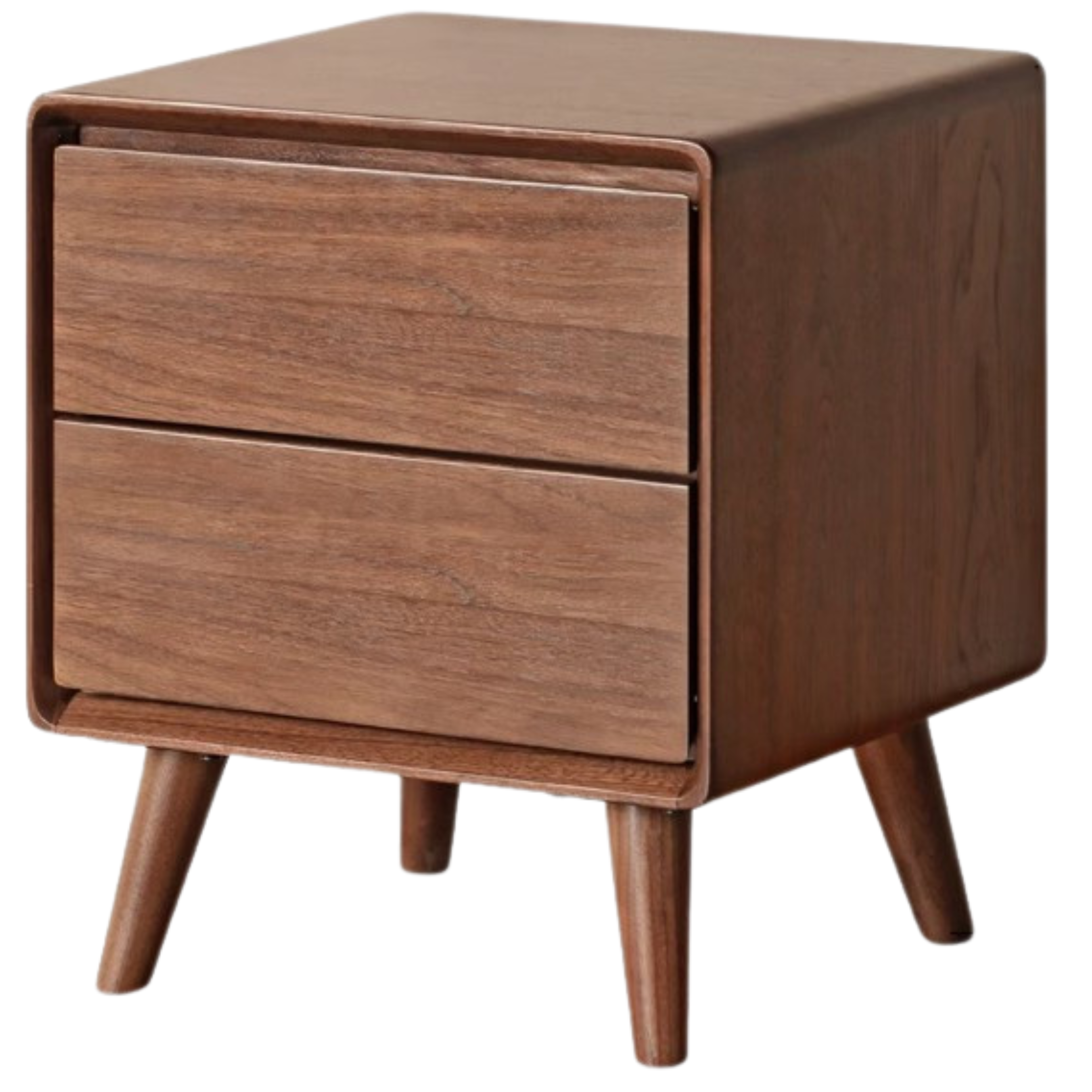 Solid Black Walnut Wood Classic Nightstand - Stylish Bedside Table for Bedroom, Living Room & Guest Room
