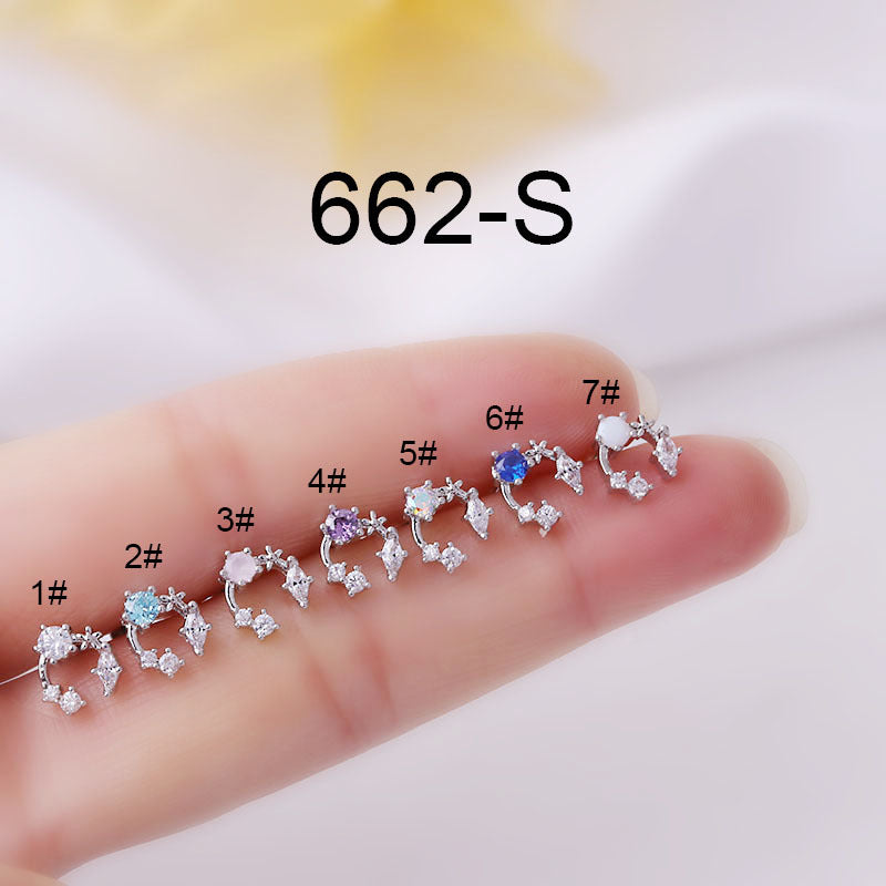 20G Cartilage Tiny Stud Earrings - Flat Back Crystal Earrings for Women | HSPJ662 | Perfect for Daily Wear, Parties & Gifts