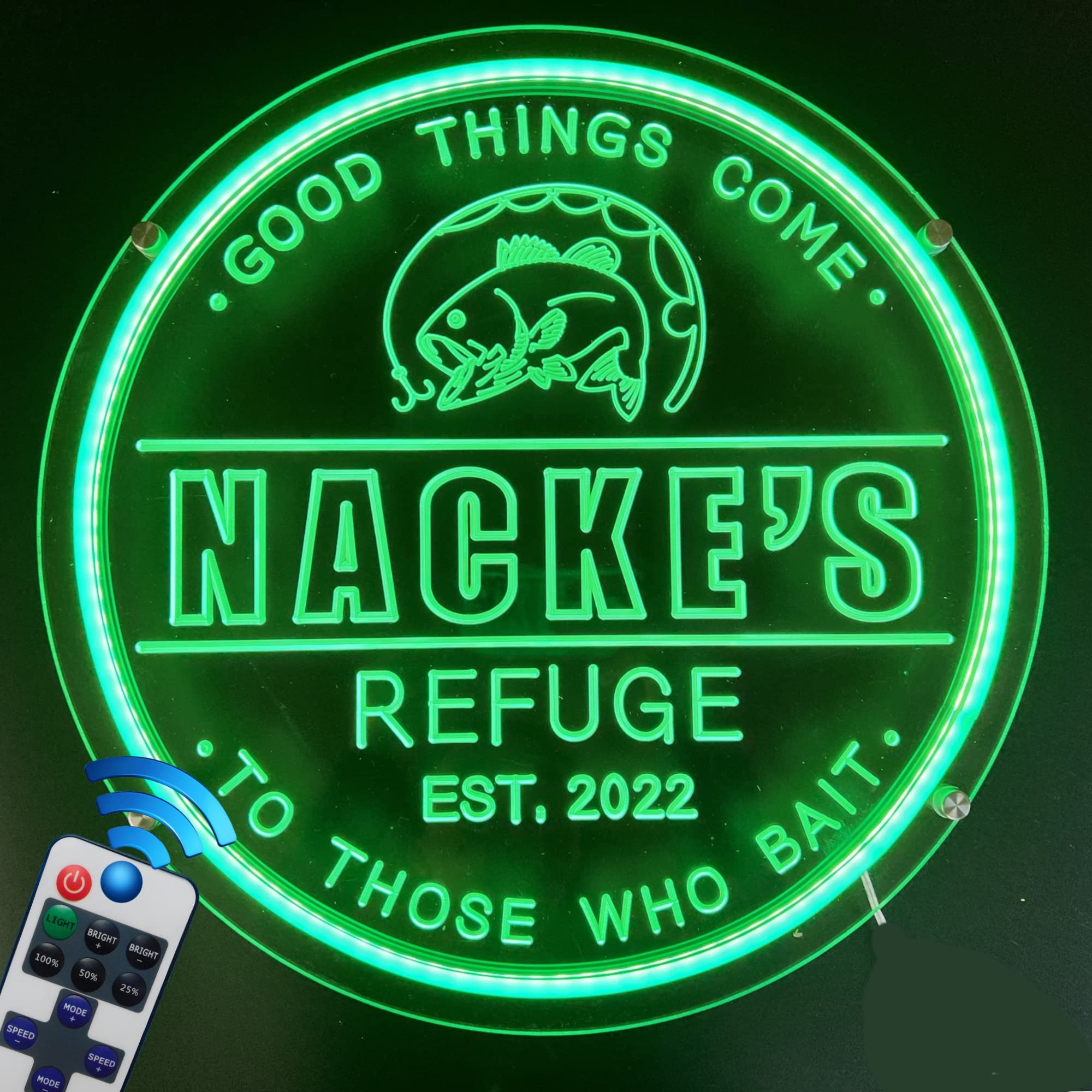 Custom LED Neon Bar Signs - Personalized Man Cave Gift for Basement & Wet Bar Wall Decor - Home Party Neon Light Up Signs for Men, Husband, Dad (Fishing Theme) - Perfect for Game Rooms, Bars & Birthday Gifts