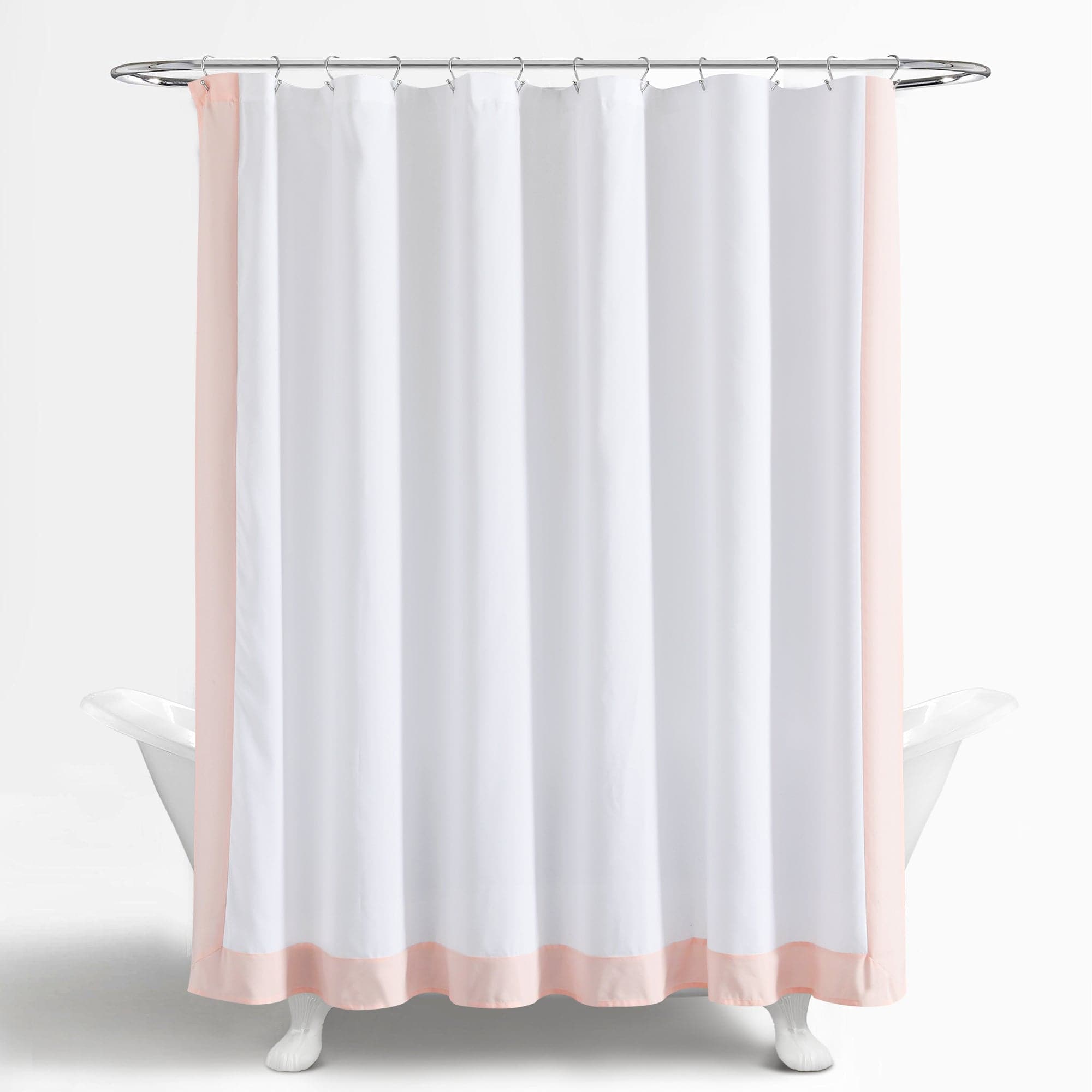 Waterproof Block Border Shower Curtain - Modern Bathroom Decor for Home & Hotel Use - Perfect for Bathrooms, Showers, and Spa Areas