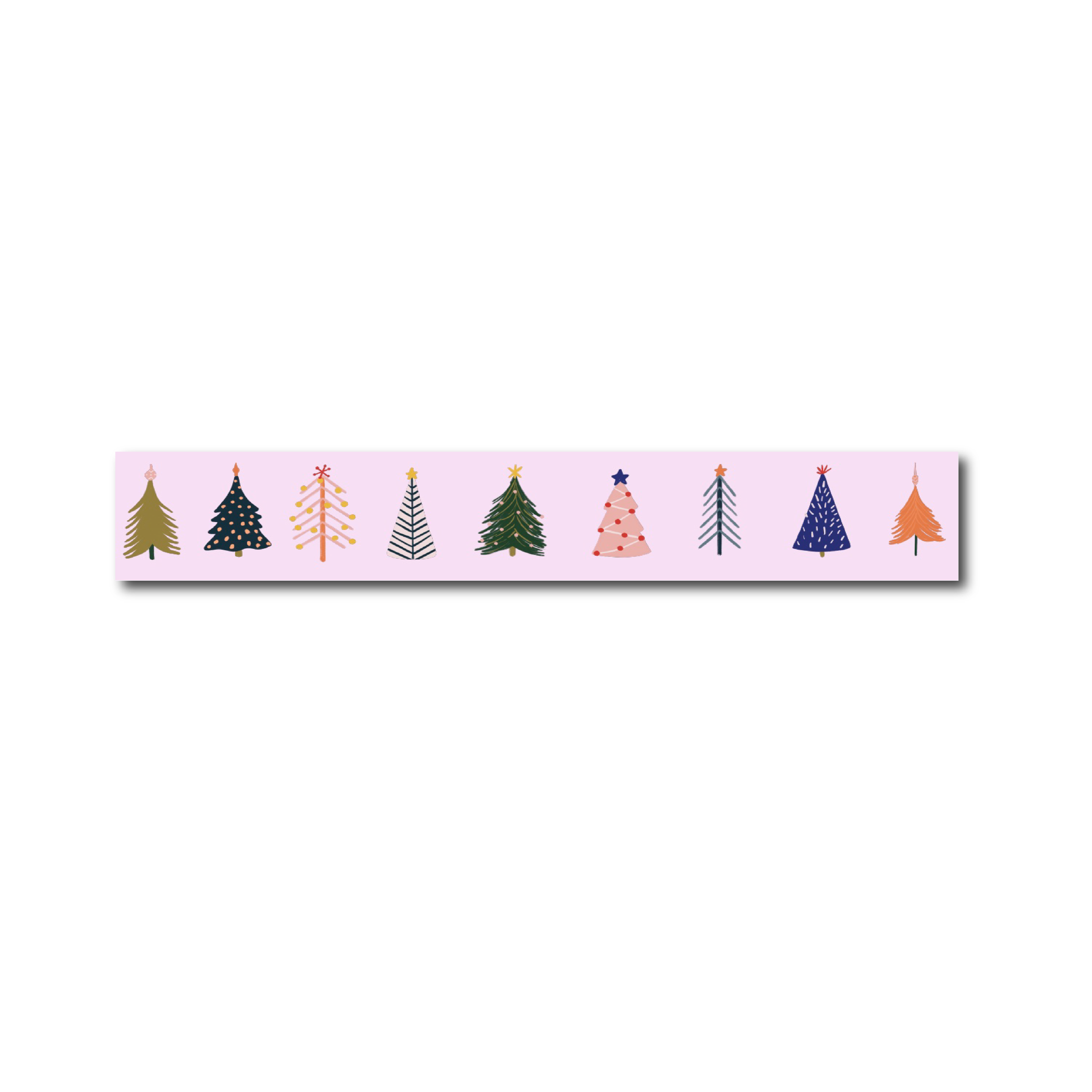 Festive Christmas Tree Washi Tape - Decorative Holiday Scrapbooking, Gift Wrapping & DIY Craft Supplies for Journals, Cards & Home Decor