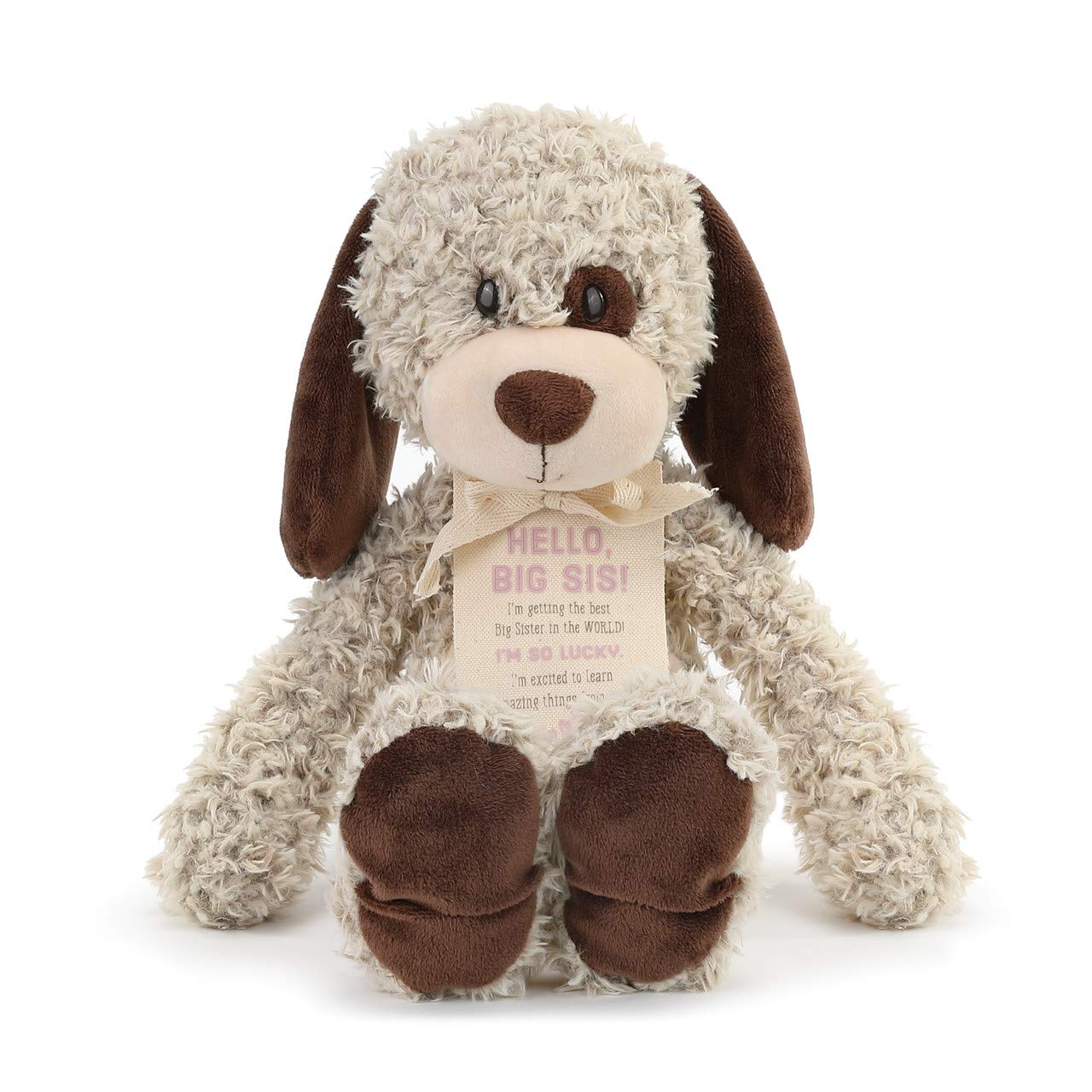 DEMDACO Big Sister Puppy - 13 Inch Soft Brown Plush Stuffed Animal Toy for Kids | Cuddly Gift for Birthdays, Nursery Decor, and Comfort Companion