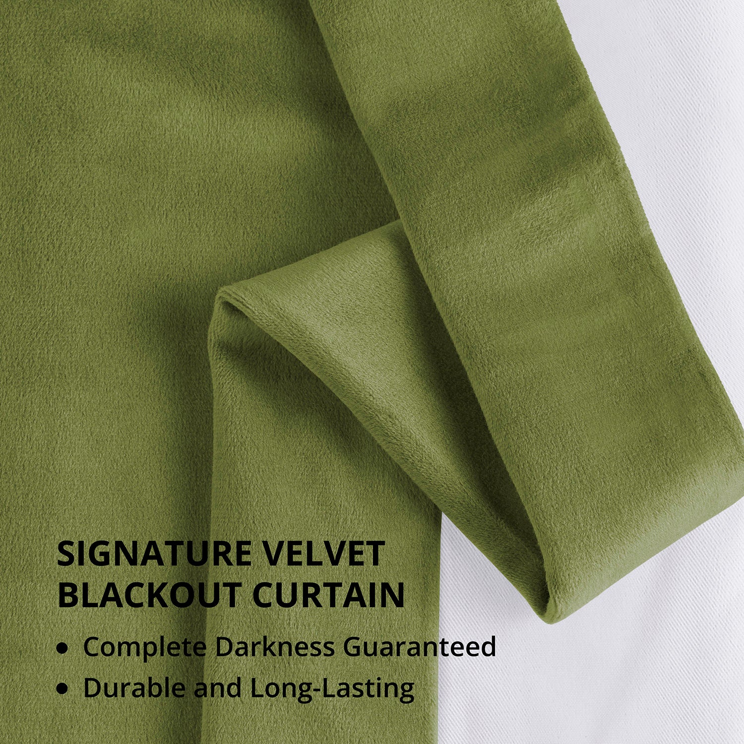 Luxury Basque Green Grommet Blackout Curtains - Thermal Insulated Velvet Drapes for Living Room & Bedroom - Noise Reducing Window Treatments for Home Decor