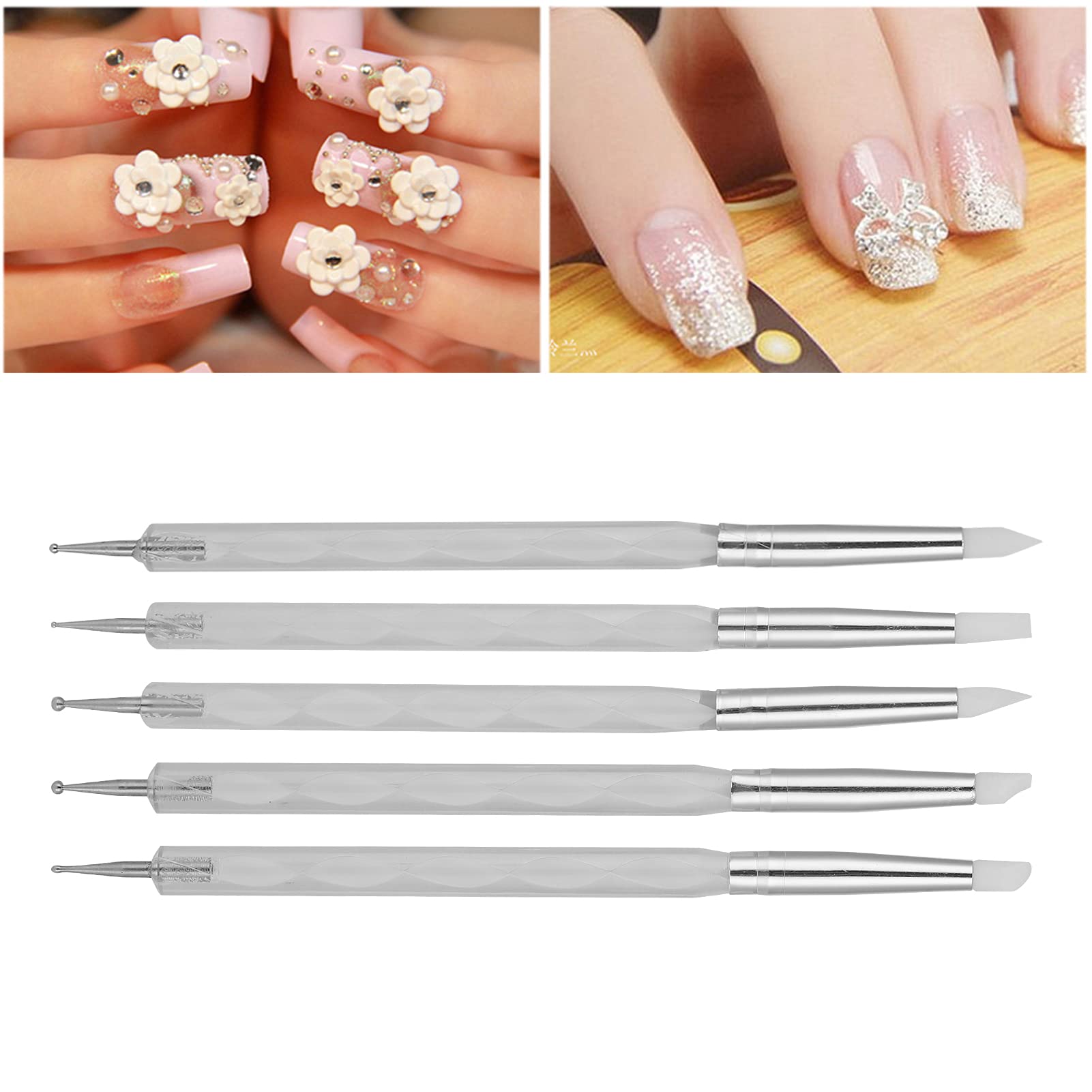 5pcs Nail Art Dotting Pens - Dual Ended DIY Nail Tools for Manicure & Acrylic Nail Art Decoration - Perfect for Home & Salon Use