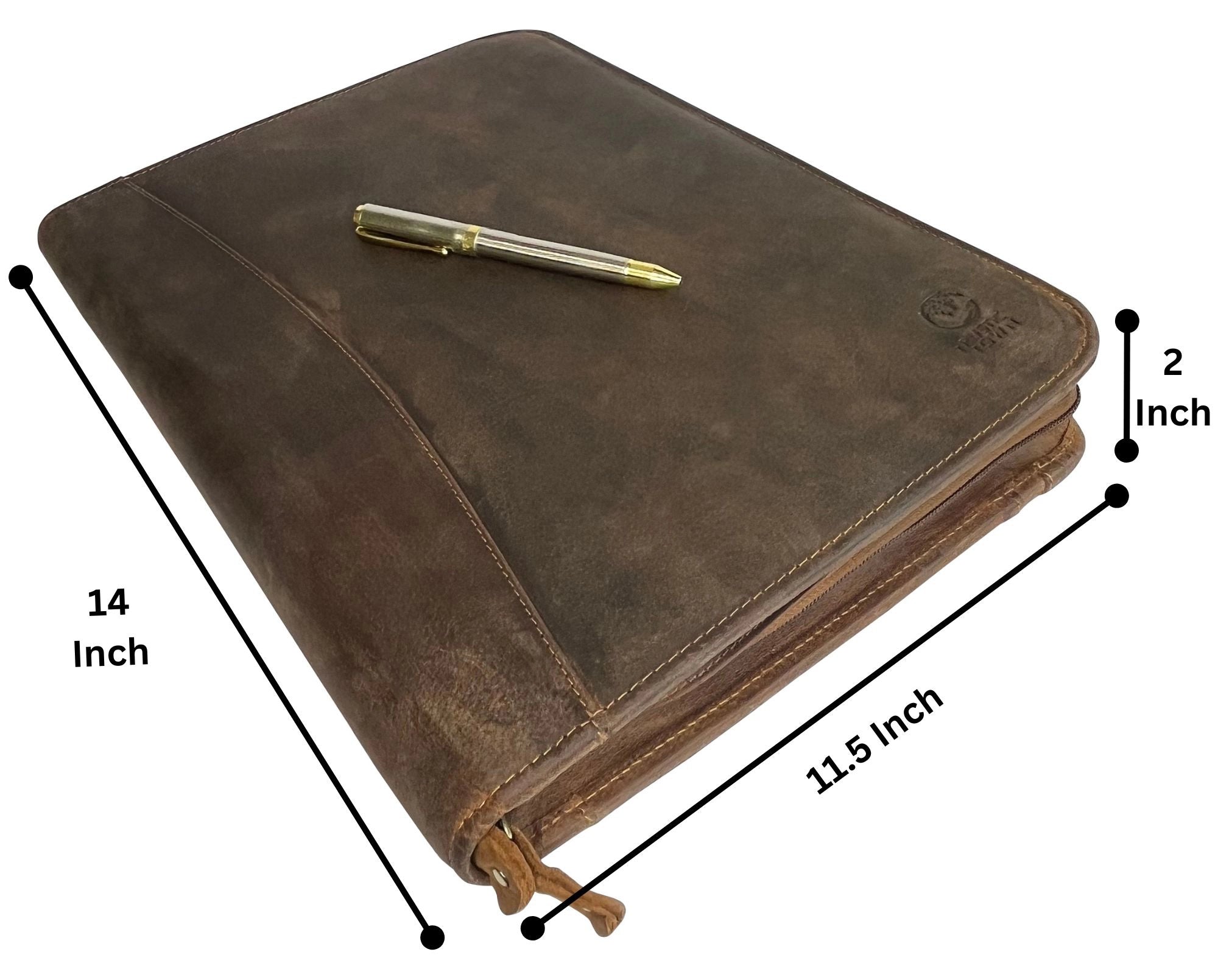 Premium Monarch Leather Portfolio in Hunter Green - Professional Business Document Holder for Meetings, Presentations & Office Use