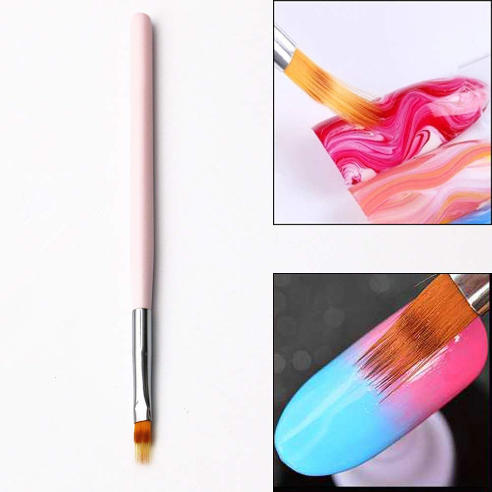 WOKOTO 2PCS Black & Pink Ombre Nail Brushes - Professional Gradient Painting Pens with Wooden Handle for UV Gel Nail Art & Manicure | Perfect for Salon, Home DIY & Nail Extension Designs