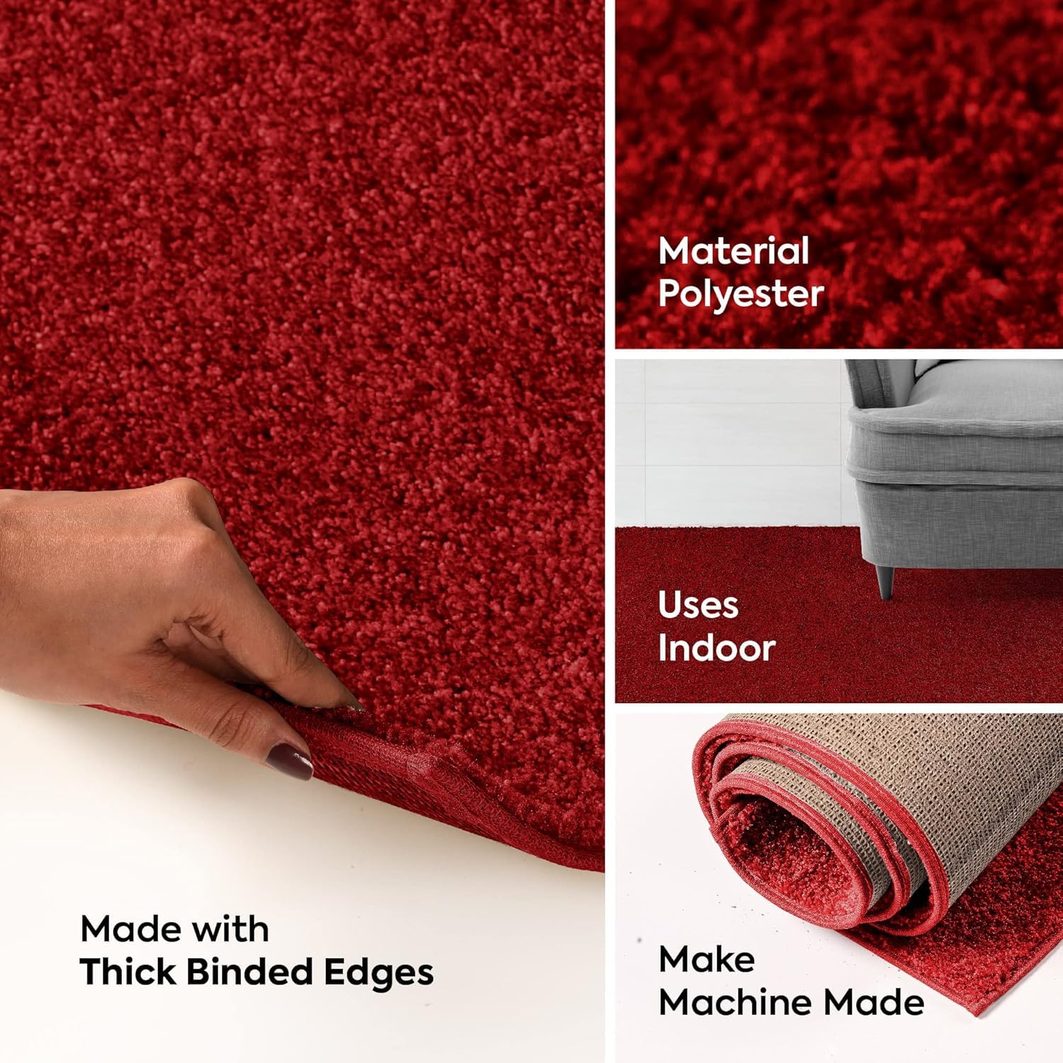 Kids Galaxy Themed Hexagon Area Rug - 12' Red Indoor Carpet, Stain & Fade Resistant, Non-Slip, Pet & Child Safe - Perfect for Living Room, Bedroom, Nursery, Playroom & Wedding Decor - Made in USA