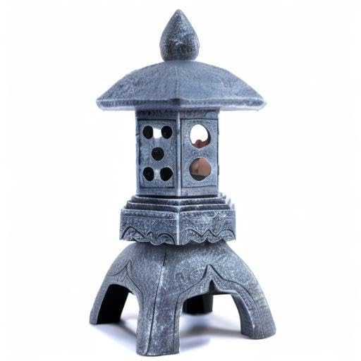 Solar-Powered Pagoda Lantern Garden Statue with Lotus Lights - Large Resin Japanese Temple Pagoda Lamp for Asian Zen Outdoor Decor - Perfect for Landscape, Patio, Porch, Lawn & Christmas Gift Giving