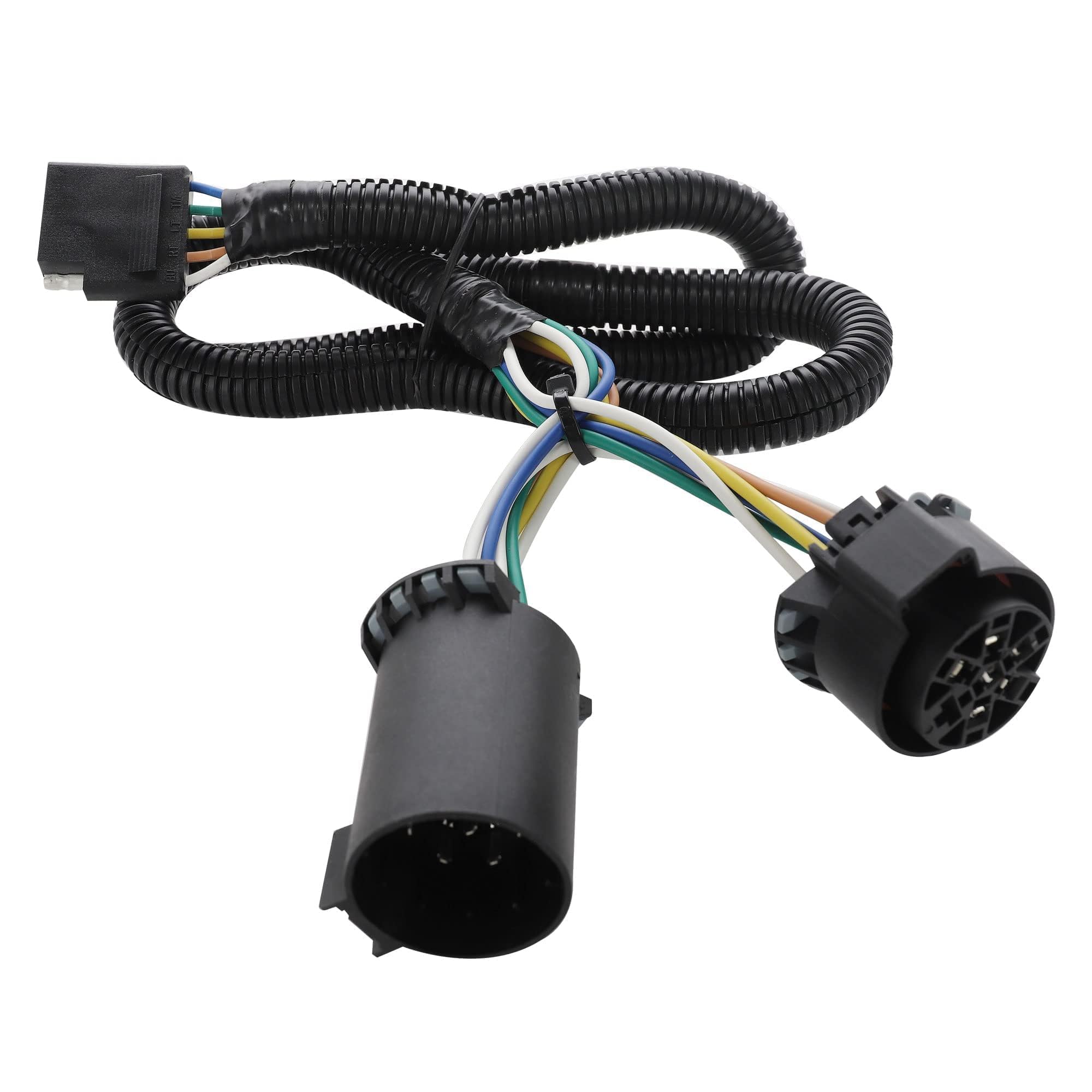 Oyviny 56584 USCAR 7 Pin to 5 Pin Trailer Wiring Harness Adapter - LED Tailgate Light Bar Installation Kit with Reverse Lights - Heavy Duty Towing Connector for Trucks, SUVs & Trailers - Perfect for Off-Roading, Camping & Work Sites