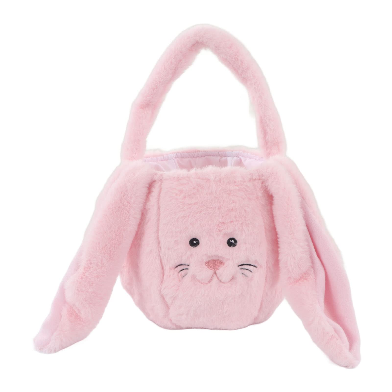 Soft Plush Easter Bunny Basket for Boys & Girls - Long Ears Easter Egg Hunt Bag, Kids Shopping Tote for Easter Decor & Candy - Perfect for Easter Party Favors, Spring Celebrations & Gift Giving