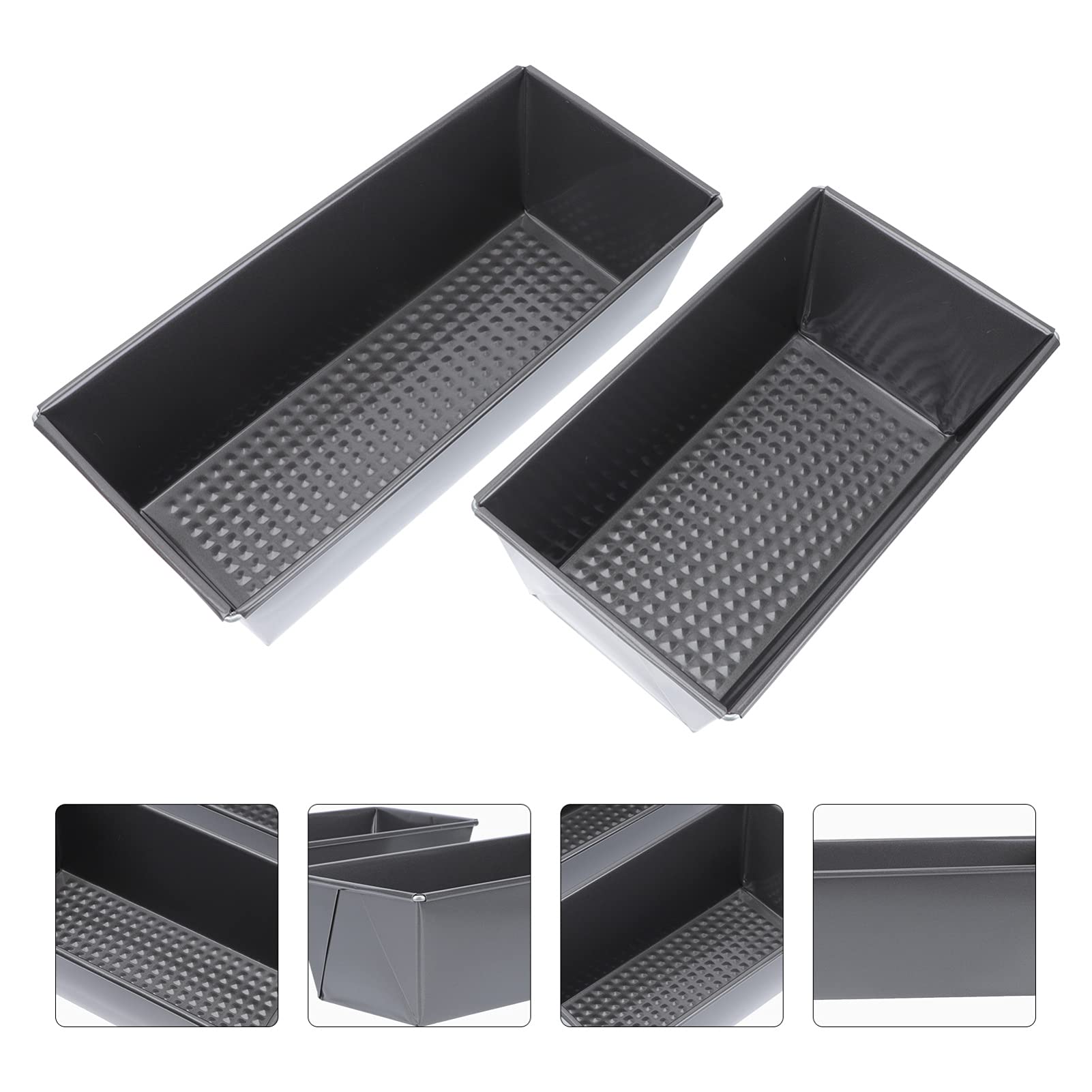 2-Piece Carbon Steel Non-Stick Bread Loaf Pan Set - Reusable Toast & Cake Baking Mold for Homemade Bread, Pastries & Desserts | Perfect for Kitchens, Bakeries & Coffee Shops