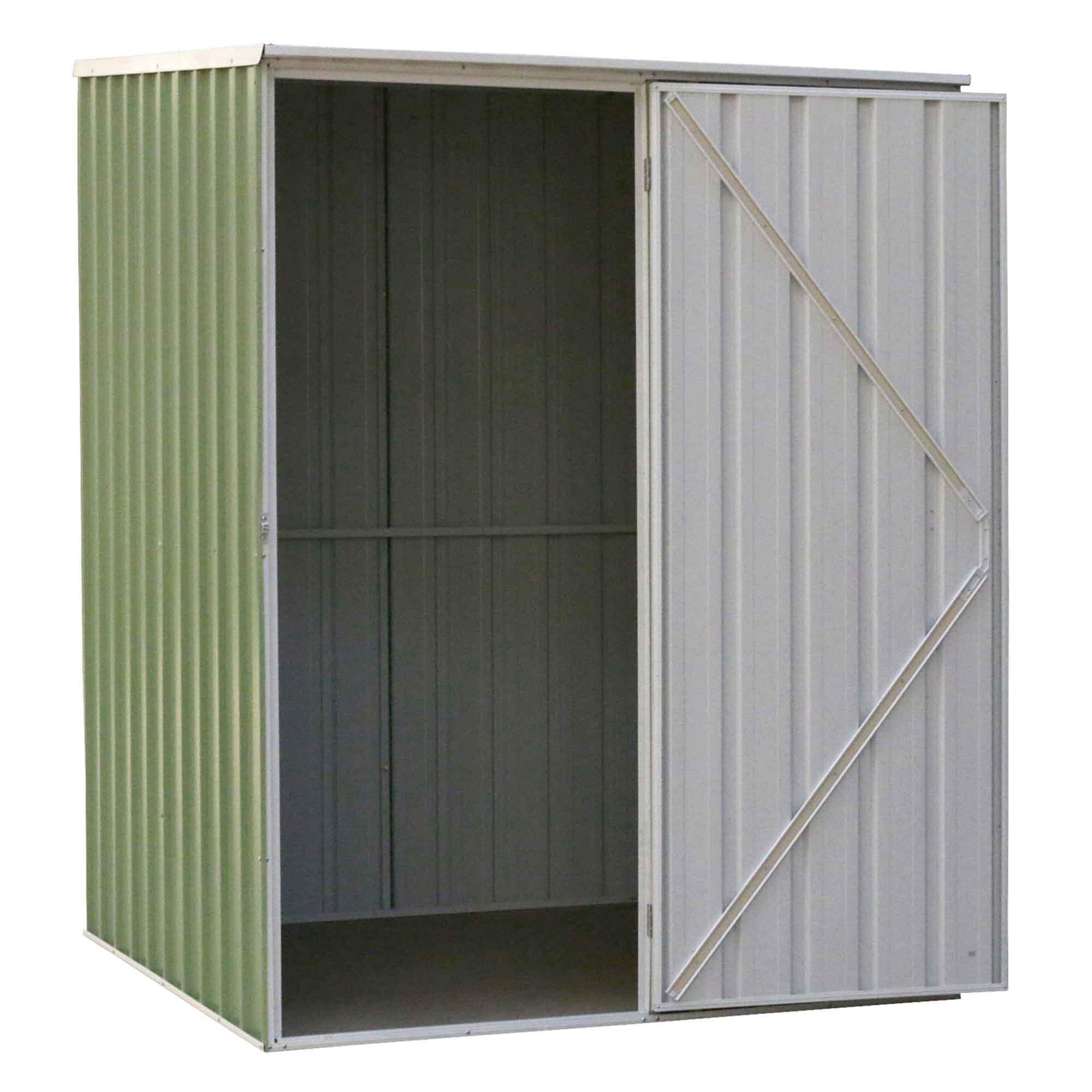 5FT x 5FT Galvanized Steel Outdoor Storage Shed with Pent Roof - Green Garden Shed for Backyard, Patio & Lawn Equipment Storage | Weather-Resistant Metal Shed DG114