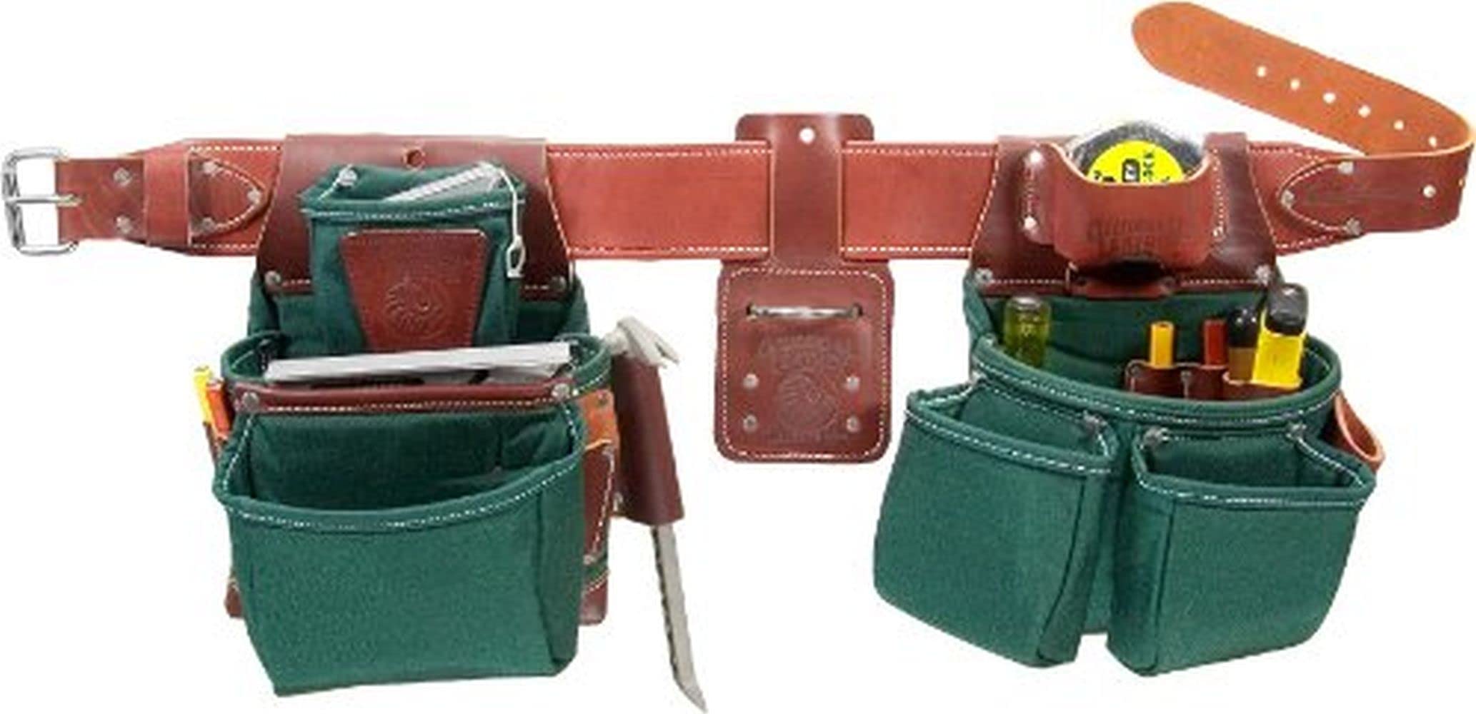 Occidental Leather 8080DB XL OxyLights Framer Tool Belt Set with Double Outer Bags - Durable Construction Work Belt for Carpenters & Framers - Perfect for Job Sites & Woodworking Projects