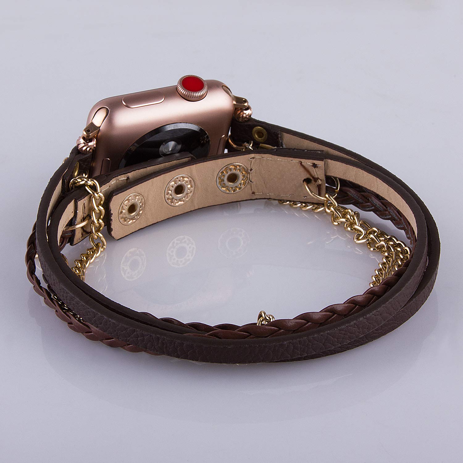 Premium Leather Apple Watch Bands for Women - Compatible with Apple Watch Ultra, Series 8/7/6/5/4/3/2/1 & SE (38mm-49mm) - Western Boho Style Wrap Bracelet Strap for Fashion & Daily Wear