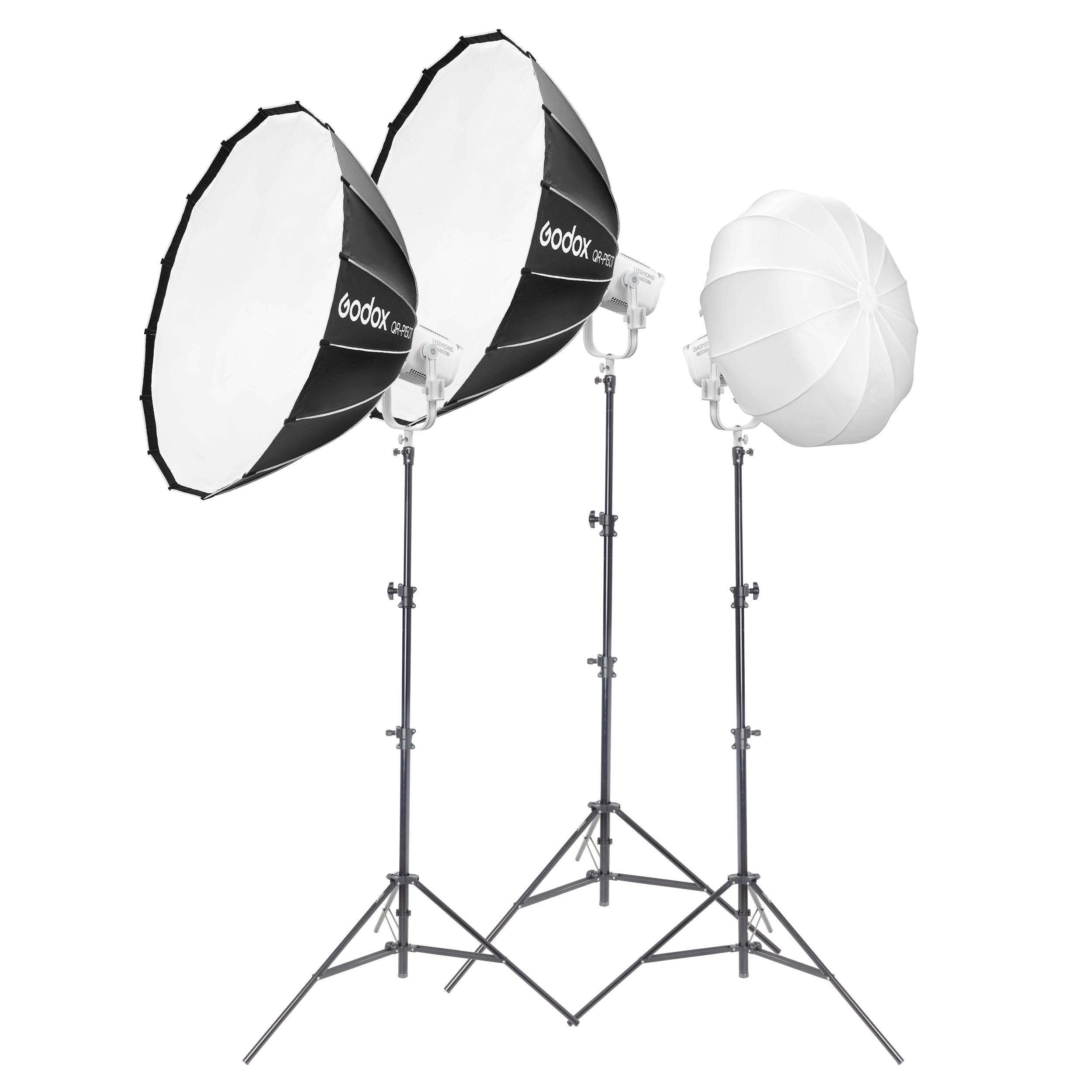 Godox LA600BI Bi-Color LED Video Light Kit with 3 Heads - 5600K/3200K Adjustable, Softbox & Stands for YouTube, Studio, Photography, Live Streaming