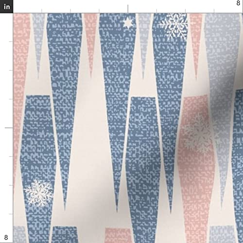 Retro Icicles Pink and Blue Satin Fabric by The Yard - Premium Printed Cotton for Sewing, Lining, Apparel, Fashion, Blankets & Home Decor - Perfect for Dresses, Curtains and DIY Craft Projects