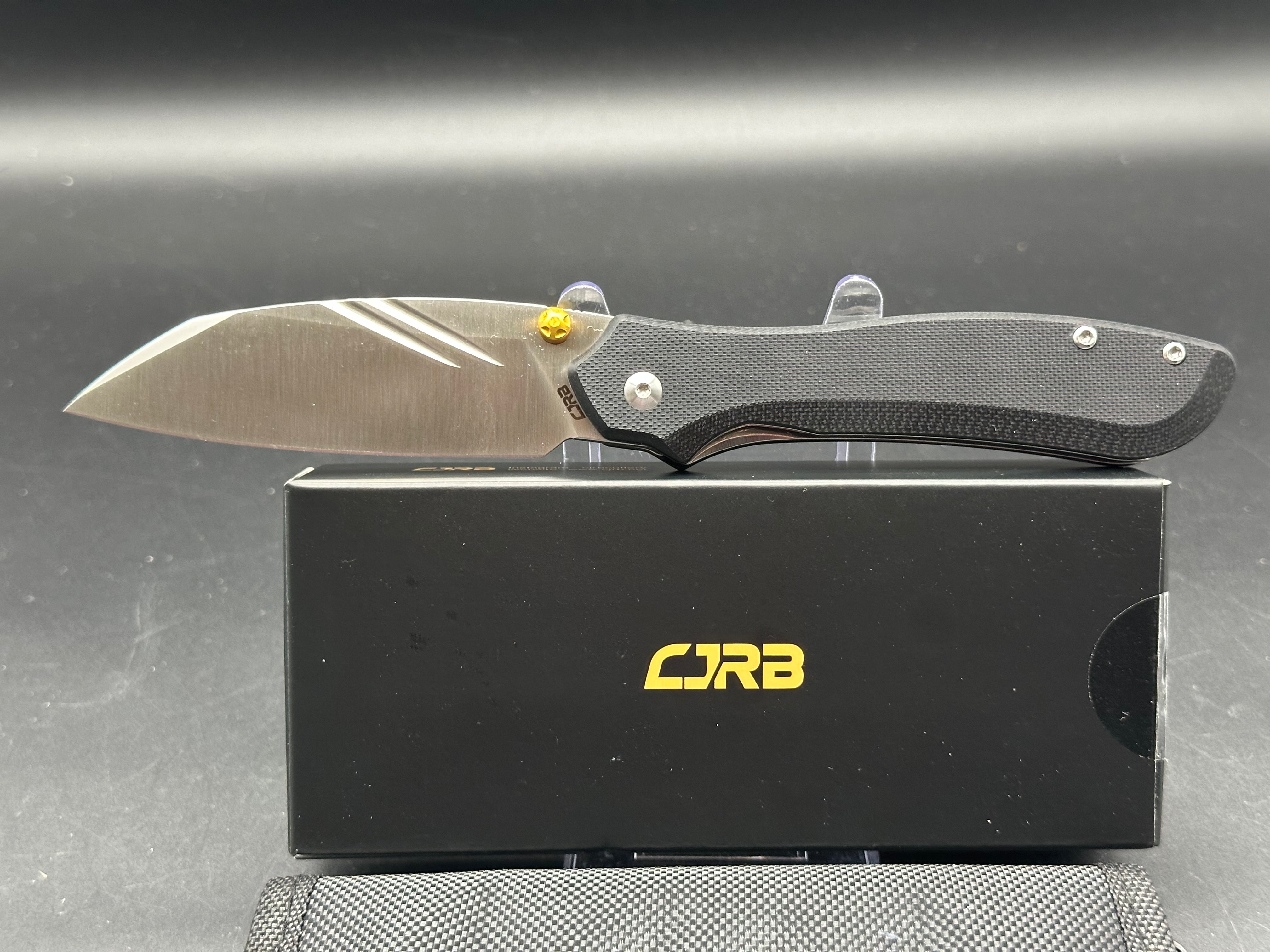 CJRB FUGLY Folding Pocket Knife - Black G10 Handle, AR-RPM9 Steel, Wharncliffe Blade, Plain Edge - EDC, Outdoor, Camping, Survival Gear