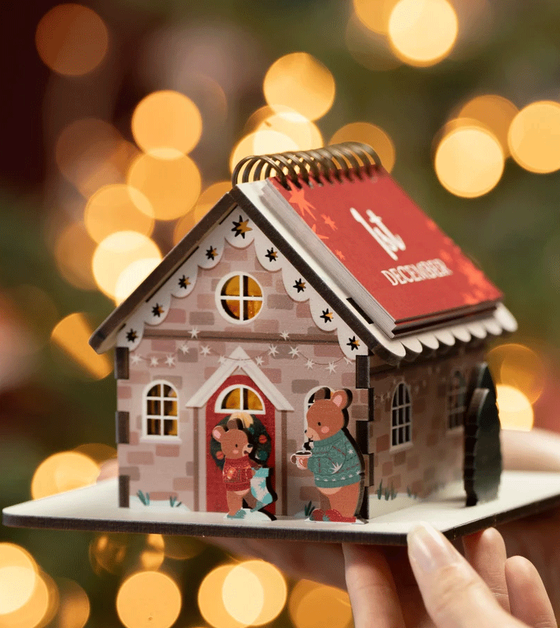 Christmas House Pop Advent Calendar Deluxe Box by Dapple & Dot - 24 Days Countdown to Christmas with Fun Surprises | Perfect Holiday Gift for Kids & Family Decor