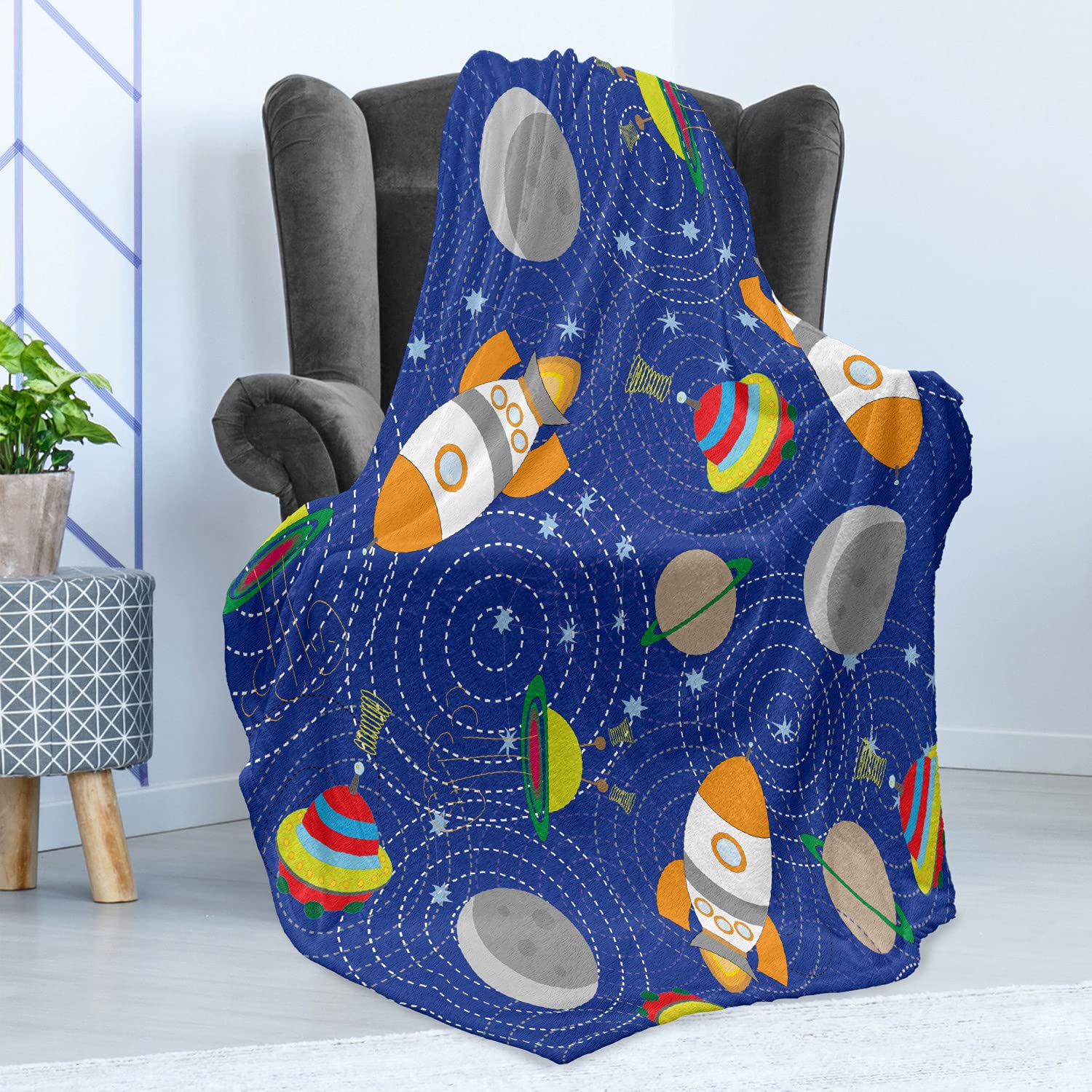 Ambesonne Space Themed Fleece Throw Blanket - 50