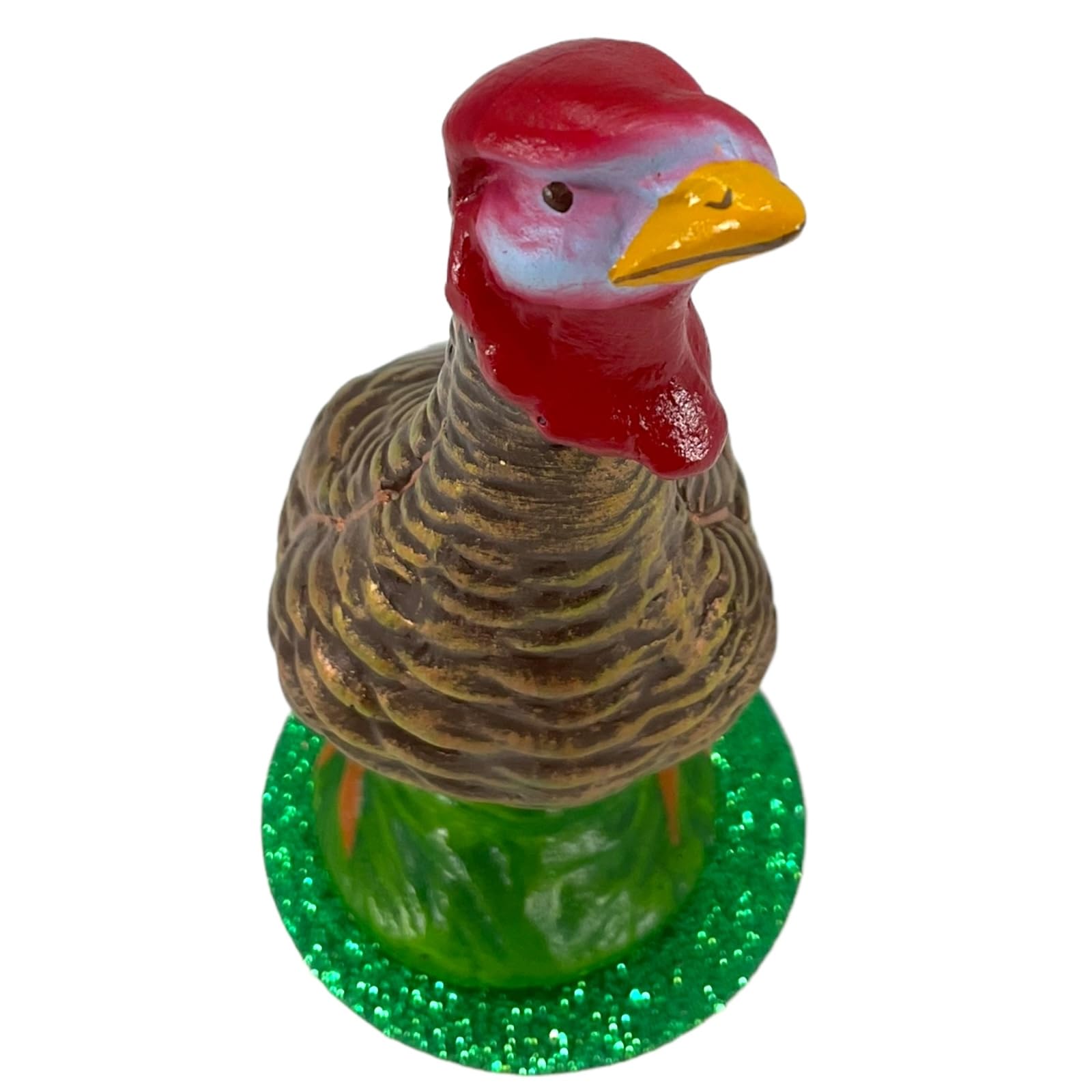 Handcrafted Schaller Paper Mache Female Turkey Decoration - German-Made Thanksgiving Centerpiece for Festive Table Decor & Holiday Home Décor