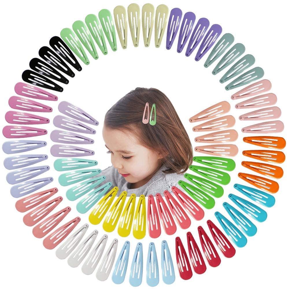 20 PCS Premium Snap Mini Hair Clips for Girls & Toddlers - Non-Slip Metal Hair Barrettes with Bows (30 Colors, 1.2 Inch) - Perfect for School, Parties & Daily Hair Styling