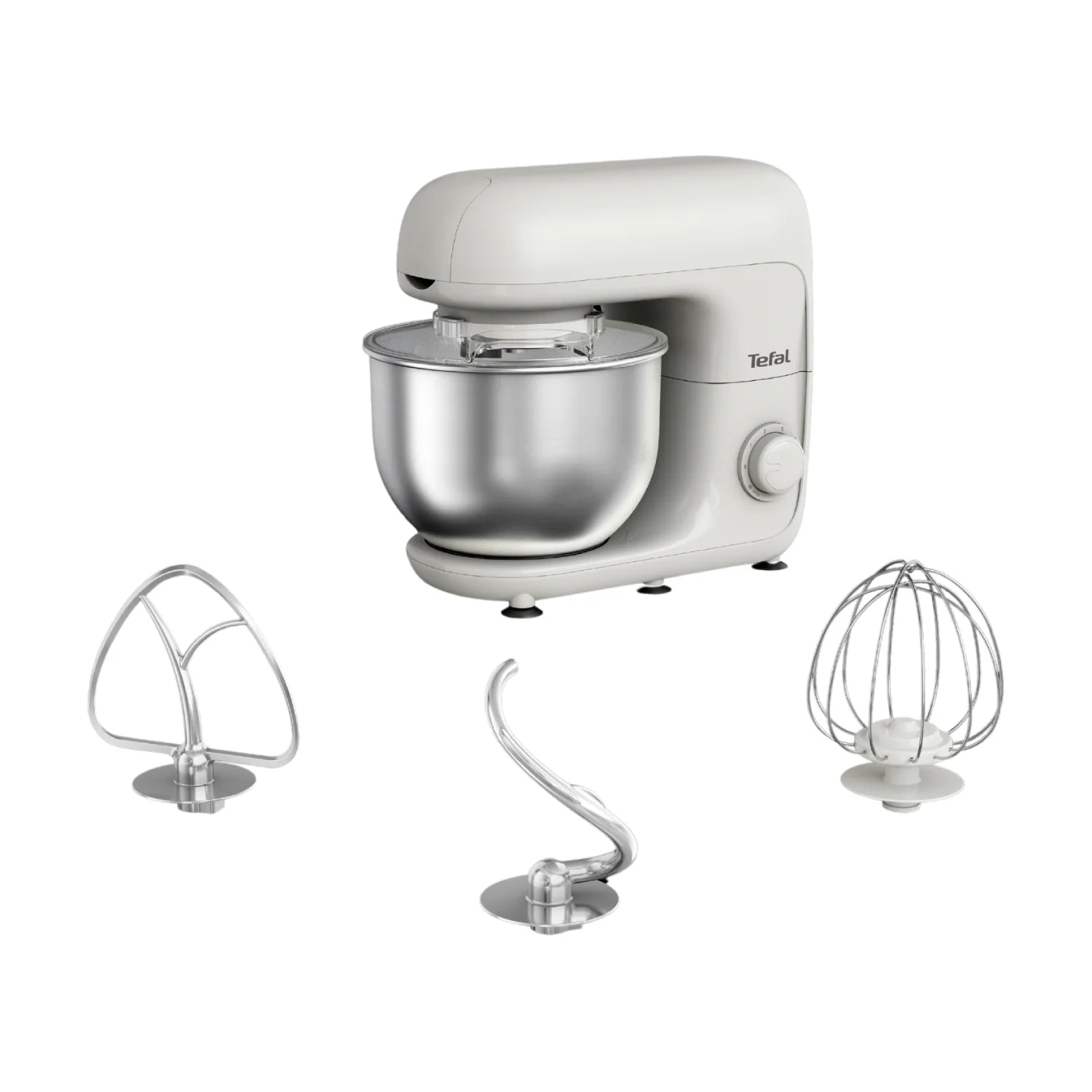 Tefal QB1601 Bake Essential Stand Mixer - 5-Quart White Electric Mixer for Baking, Dough, Cake & Cookies - Perfect for Home Kitchen & Professional Bakers