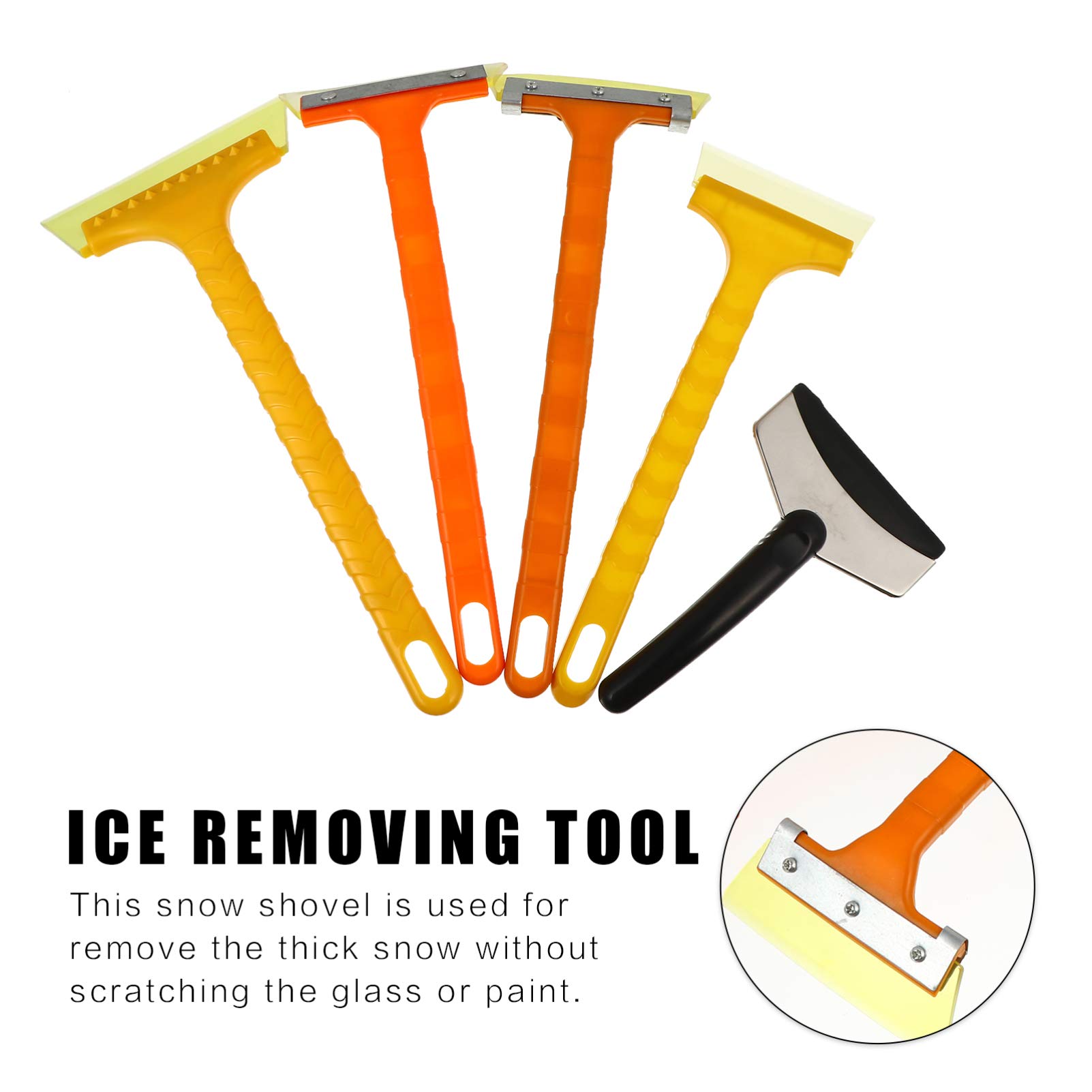 VICASKY 5pcs Car Snow Shovel & Ice Scraper - Winter Car Cleaning Tool for Frost Removal