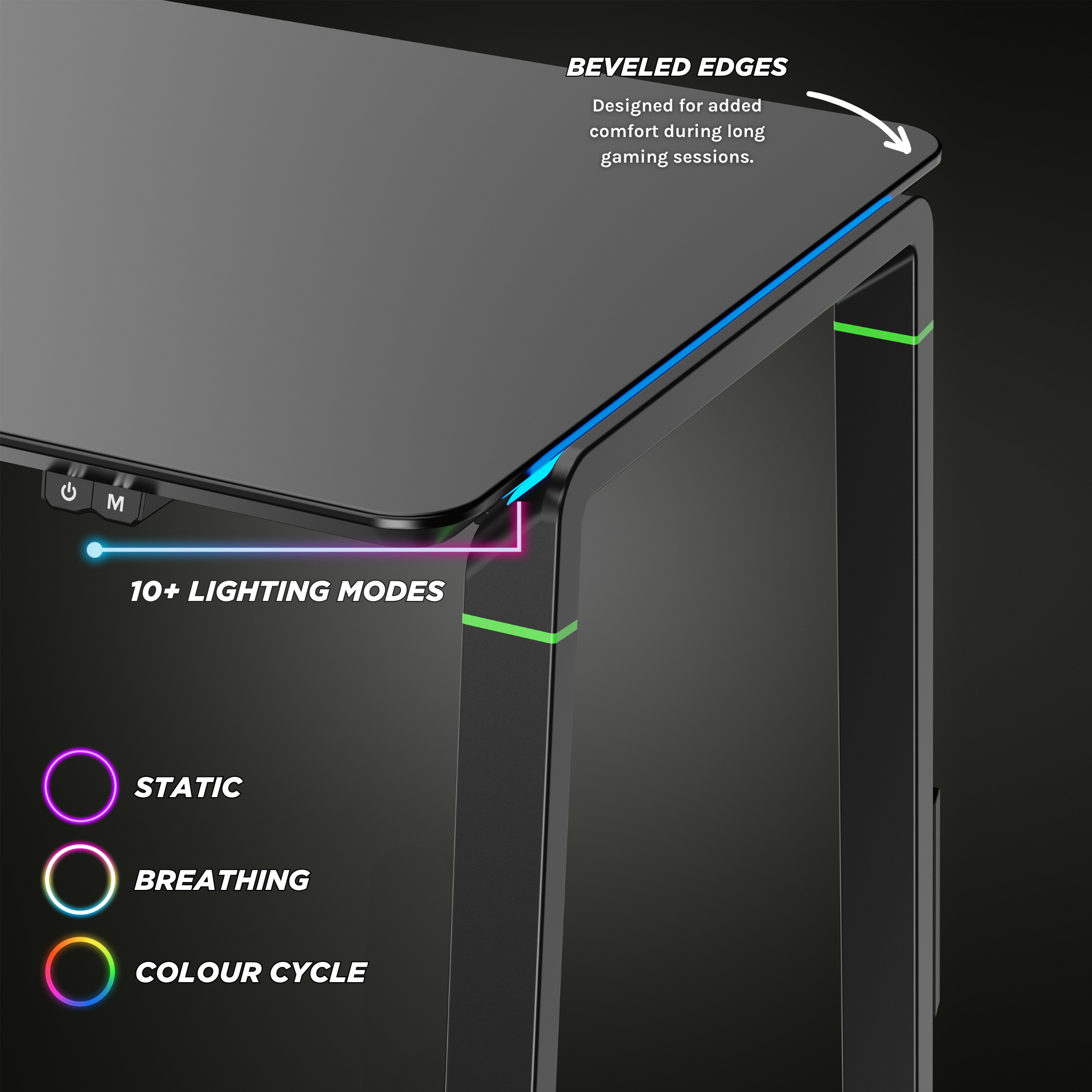 Premium 120cm Wide Gaming Desk - Ergonomic Design for PC & Console Gamers - Perfect for Home Office & Streaming Setup