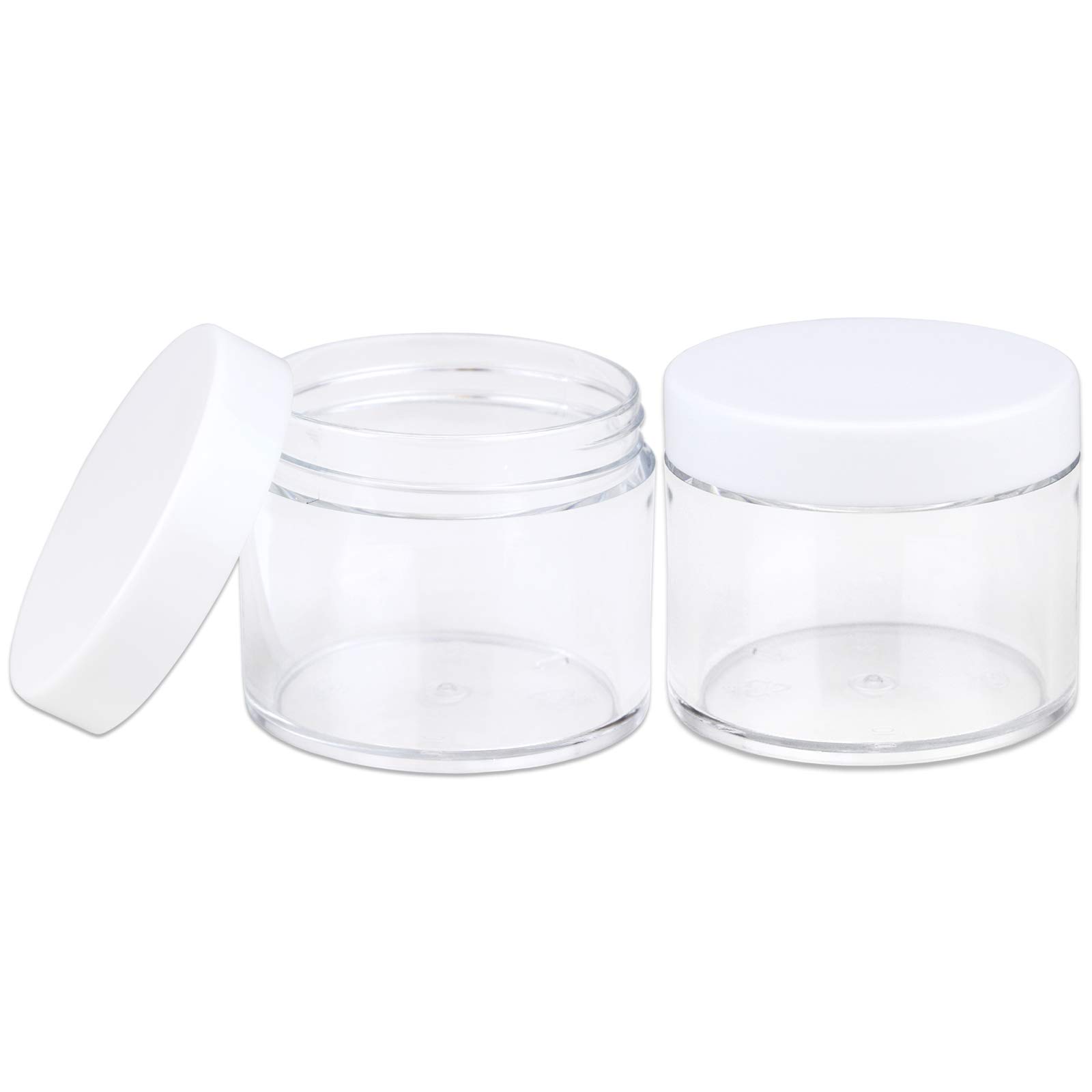 Beauticom 60 Grams (2 Oz) Clear Leak-Proof Plastic Jars with White Lids - Travel-Friendly Cosmetic Containers for Makeup, Lotion, Creams, Oils & Salves (Pack of 384) - Perfect for Home, Salon & DIY Beauty Products Storage