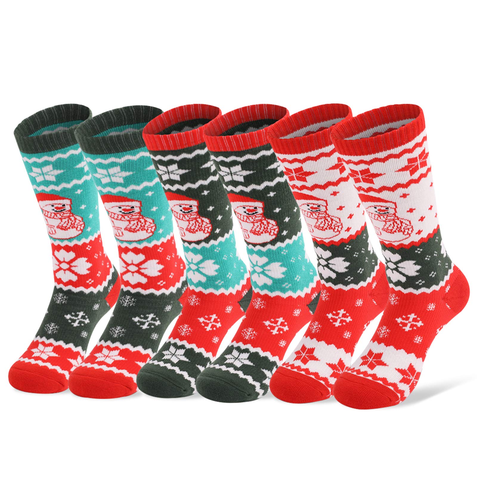 ATROPOS 3-Pair Kids Ski Socks for Boys & Girls - Warm Winter Snowboard Socks for Cold Weather - Perfect for Skiing, Snowboarding & Outdoor Activities