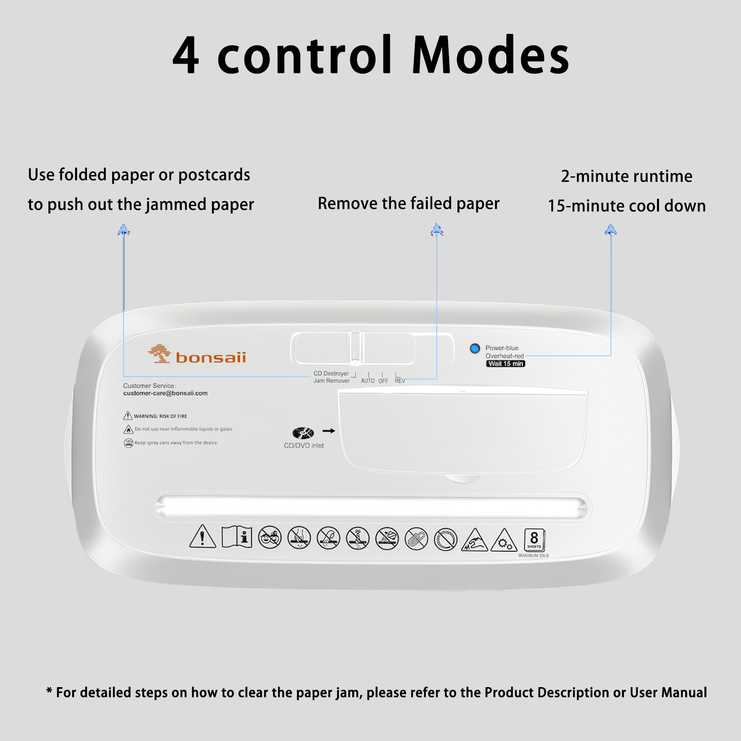 Bonsaii 8-Sheet Quiet Strip Cut Paper Shredder with 3.4 Gallon Bin - High Security for Home & Office - Shreds Paper, CDs, Credit Cards - Overheat Protection & Ultra Quiet Operation - Perfect for Document Security, Tax Records, Identity Protection & Small Office Use