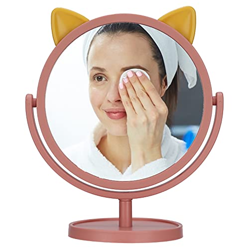 Adjustable Vanity Makeup Mirror with Flexible Stand - Clear Exquisite Table Desk Mirror for Home, Dorm & Travel (Dusty Pink) | Perfect for Makeup Application, Skincare & Hair Styling