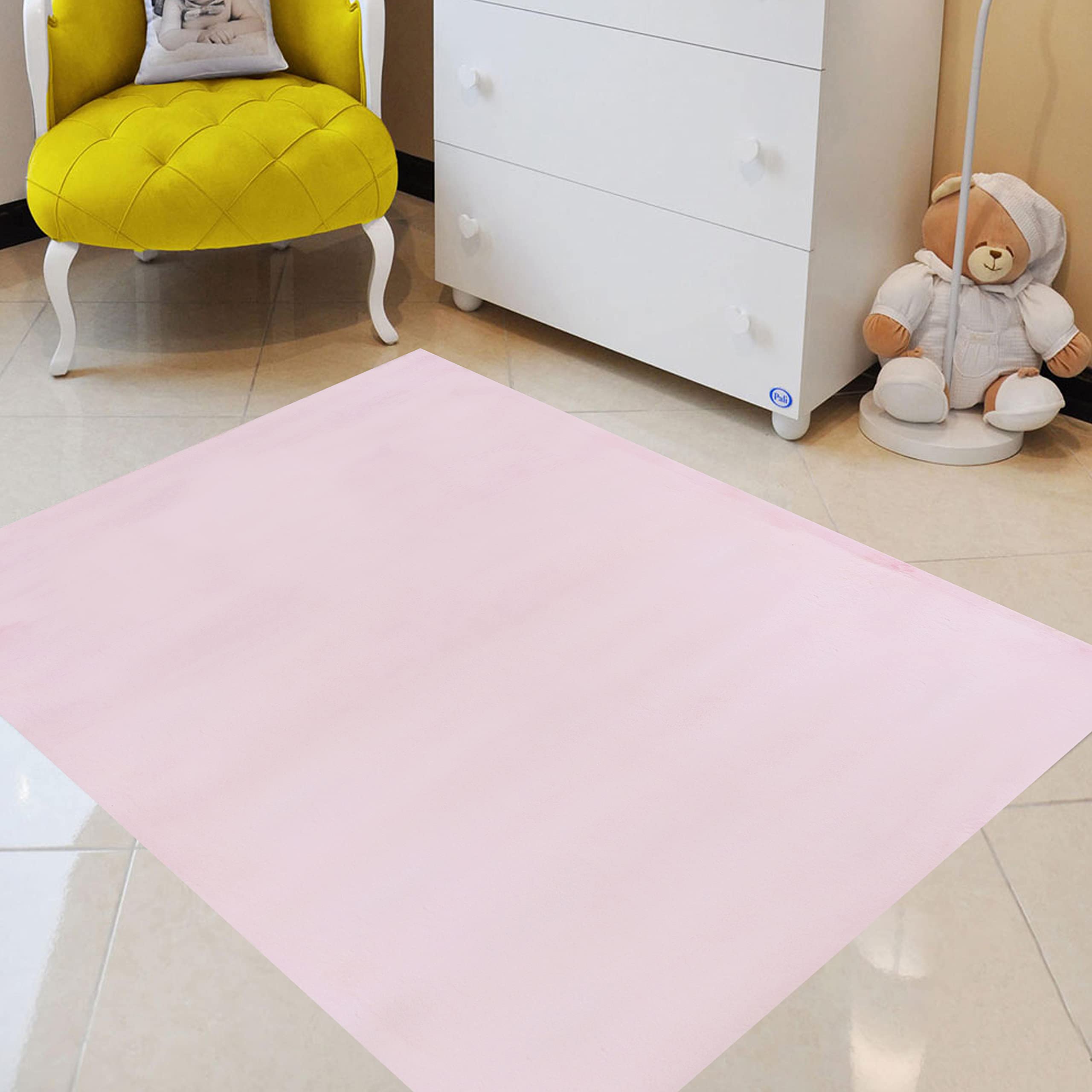 Luxury Faux Fur Shaggy Area Rug - Soft Plush 7'x10' Pink Carpet for Living Room, Nursery & Kids Room - Non-Slip Backing Modern Home Decor Rug - Perfect for Cozy Bedroom, Playroom & Home Theater Flooring