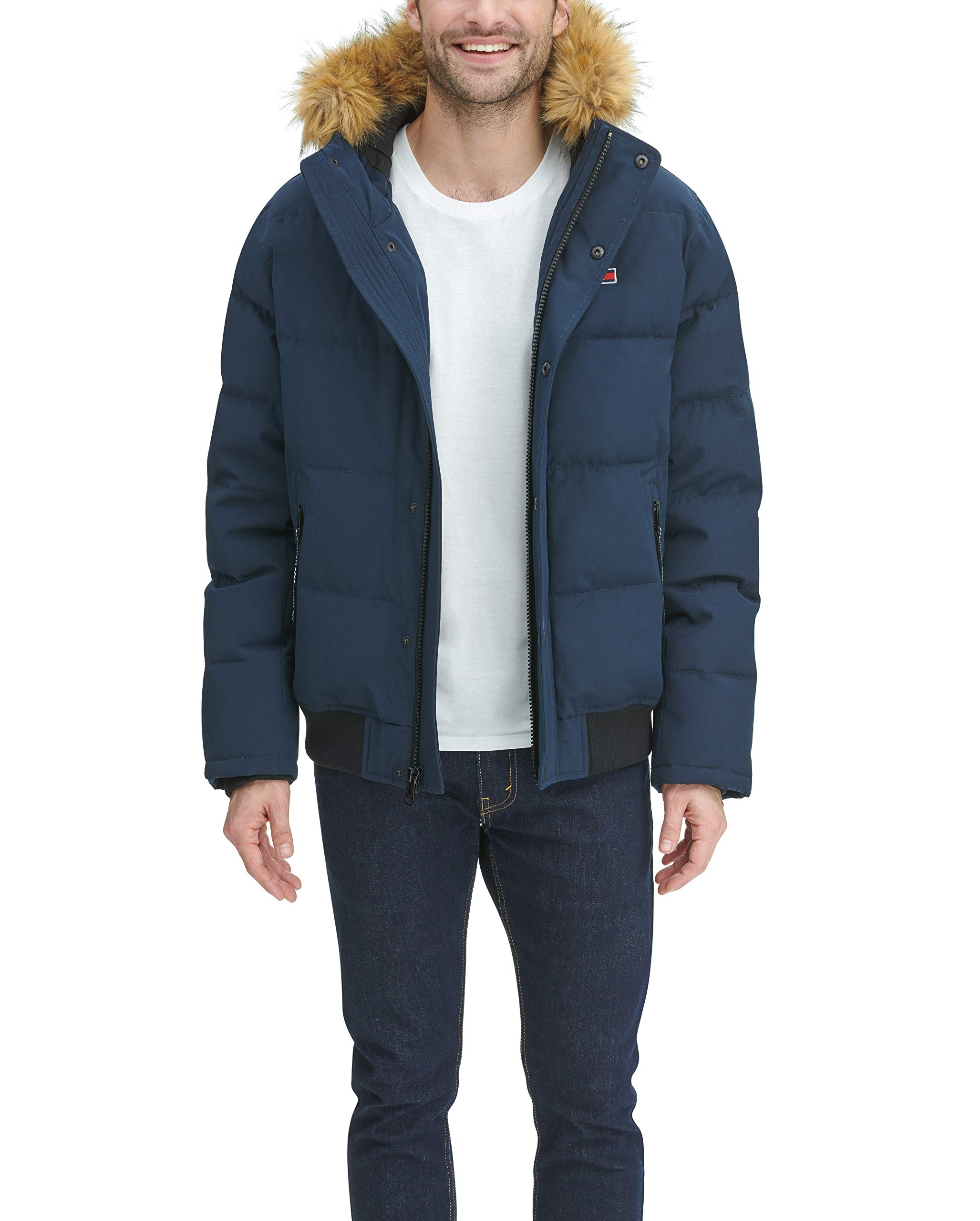 Tommy Hilfiger Men's Arctic Cloth Quilted Snorkel Bomber Jacket - Waterproof Winter Coat for Cold Weather (Standard & Big & Tall Sizes) | Outdoor Activities, Snow Sports & Casual Wear